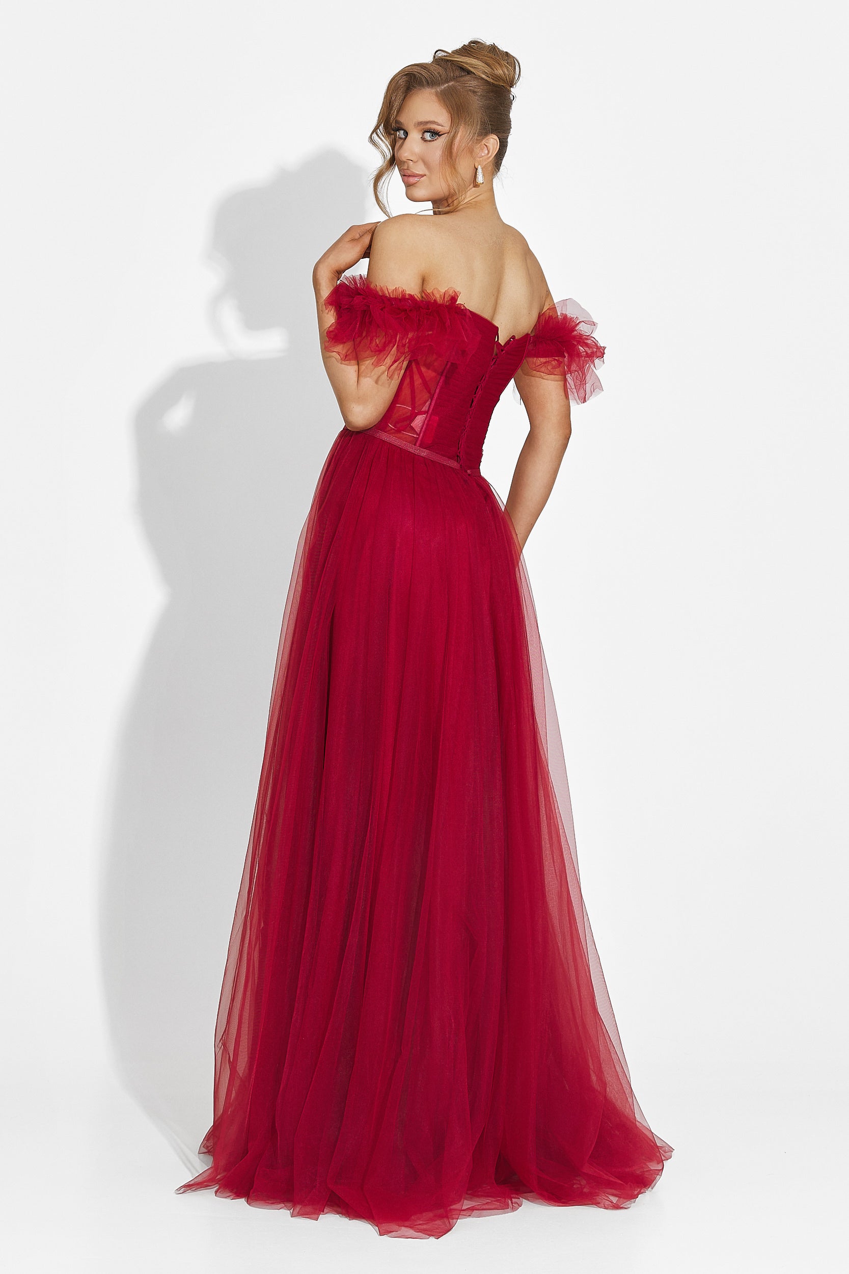 Дълга бордова рокля за дами Janiece Bogas