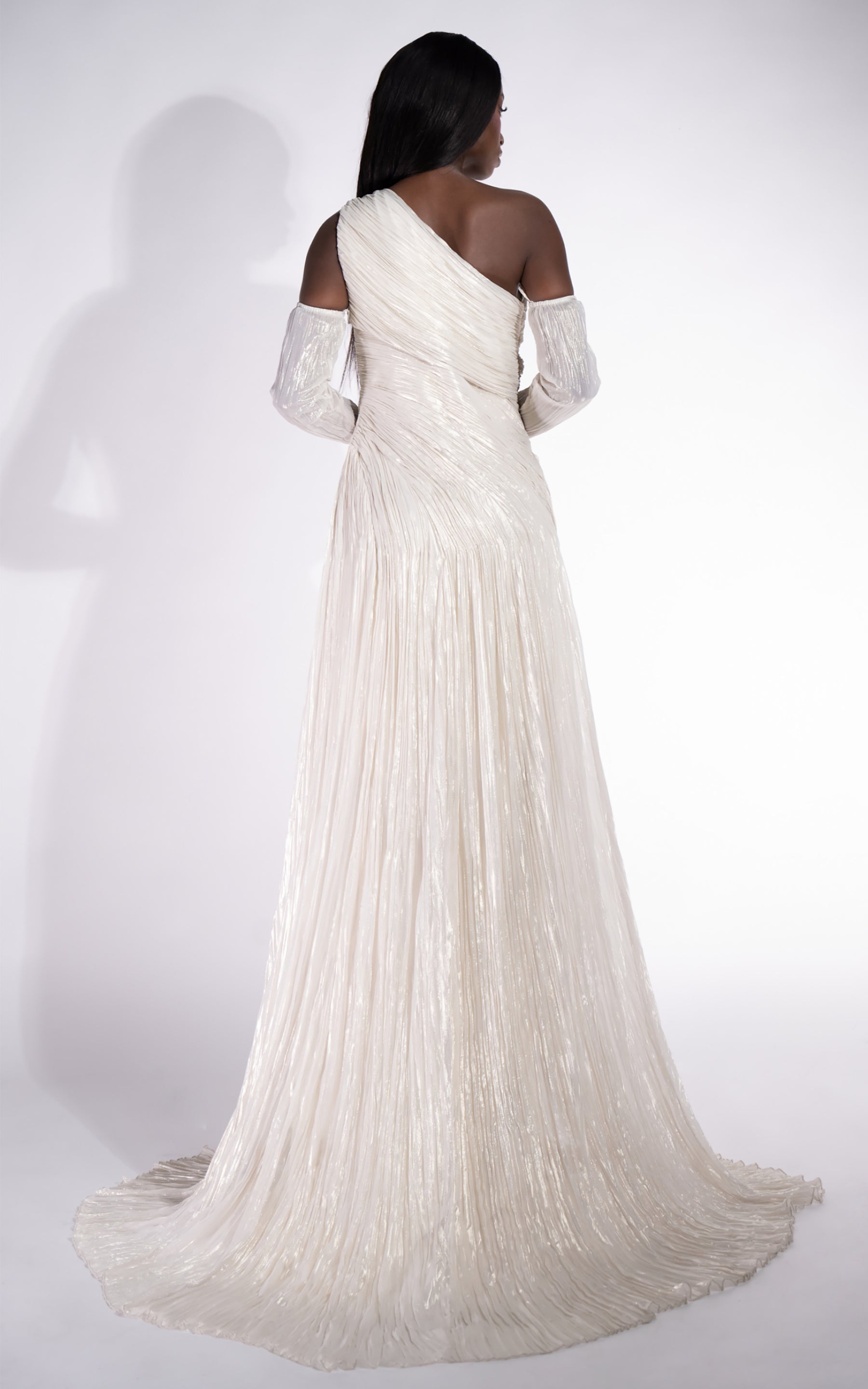 Дълга кремова дамска рокля Penye Bogas