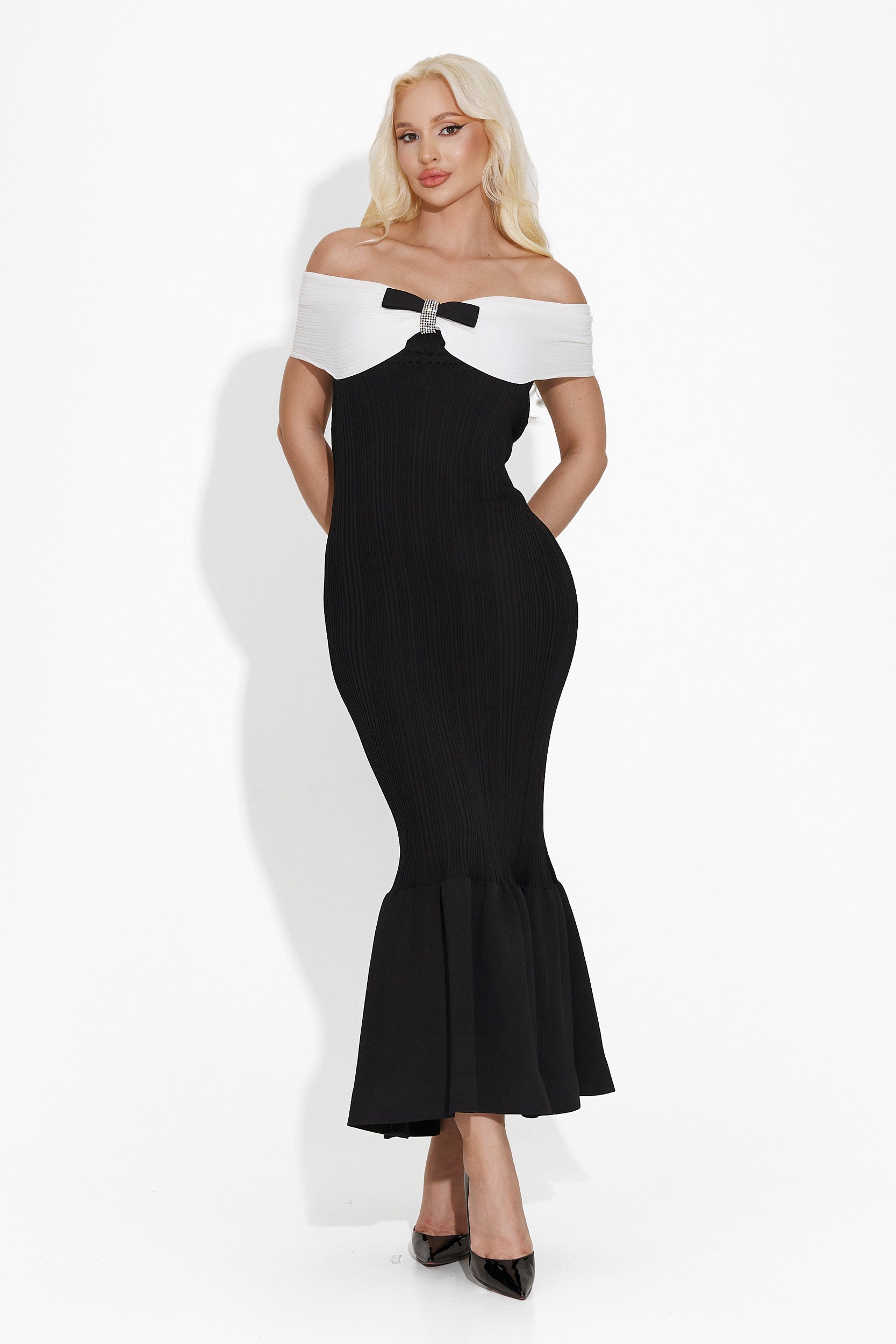 Елегантна дълга черна рокля за дами Sherimna Bogas