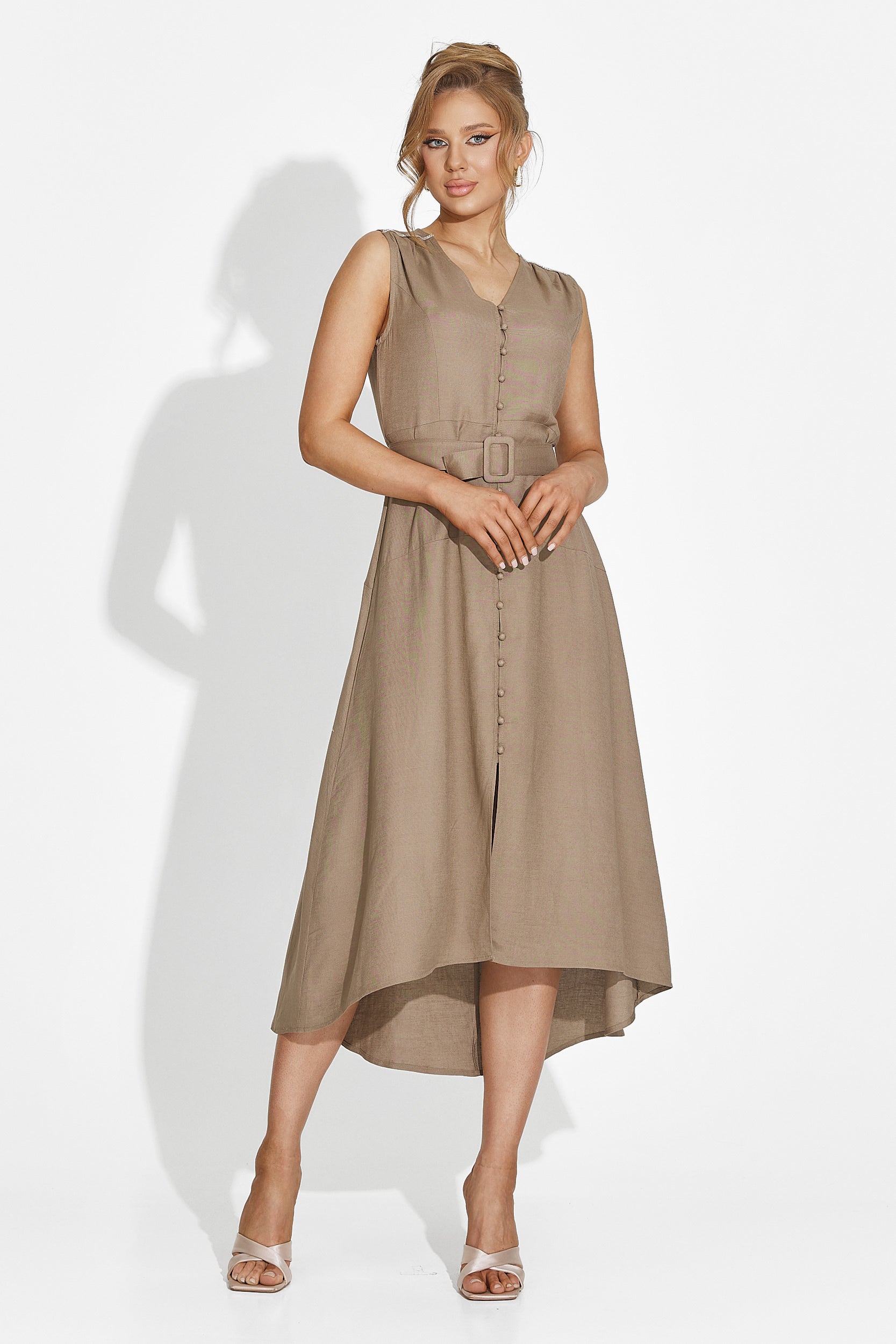 Дълга кафява дамска рокля Anasty Bogas