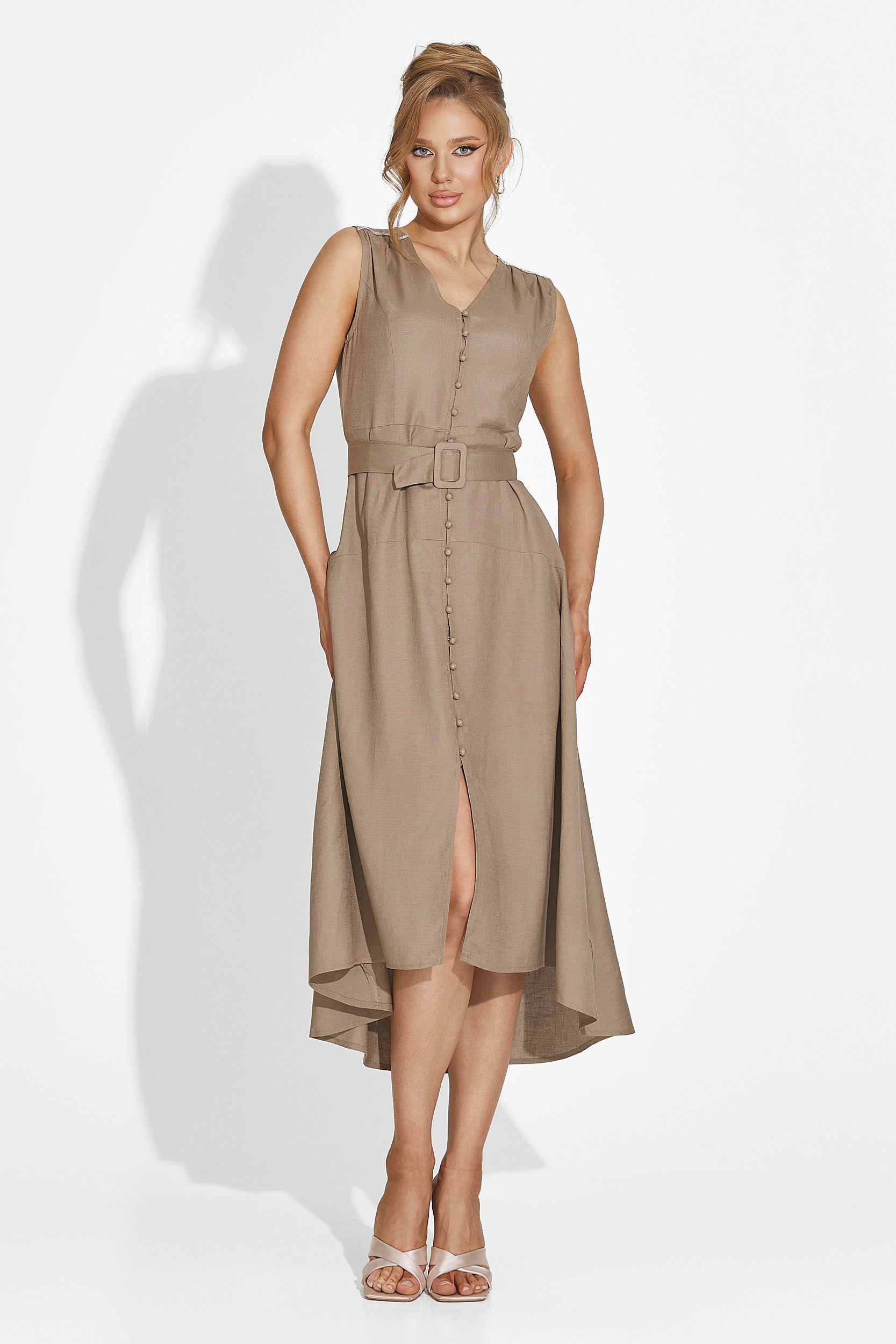 Дълга кафява дамска рокля Anasty Bogas