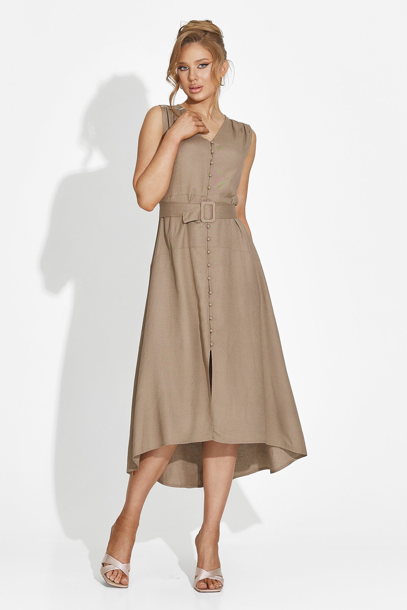 Дълга кафява дамска рокля Anasty Bogas