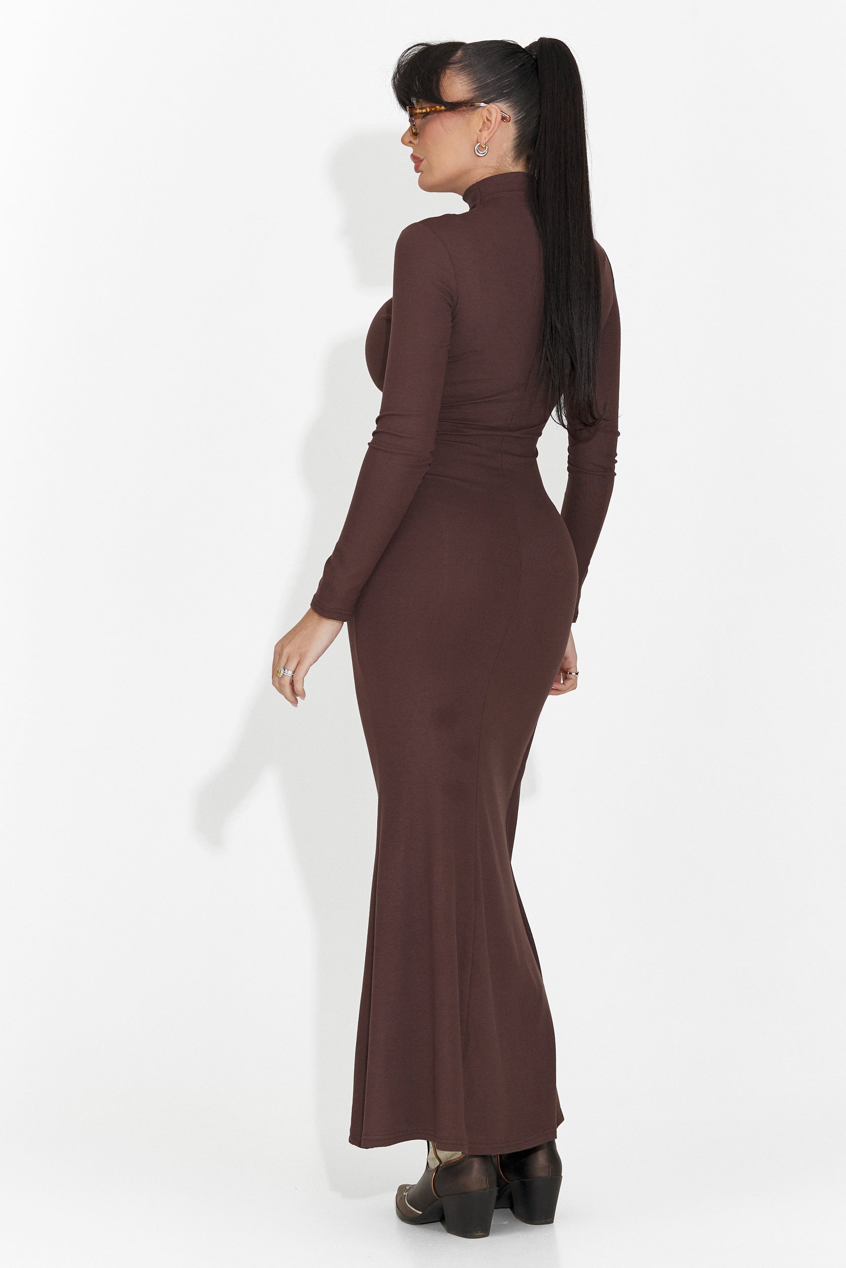 Дамска дълга рокля кафява Sharita Bogas