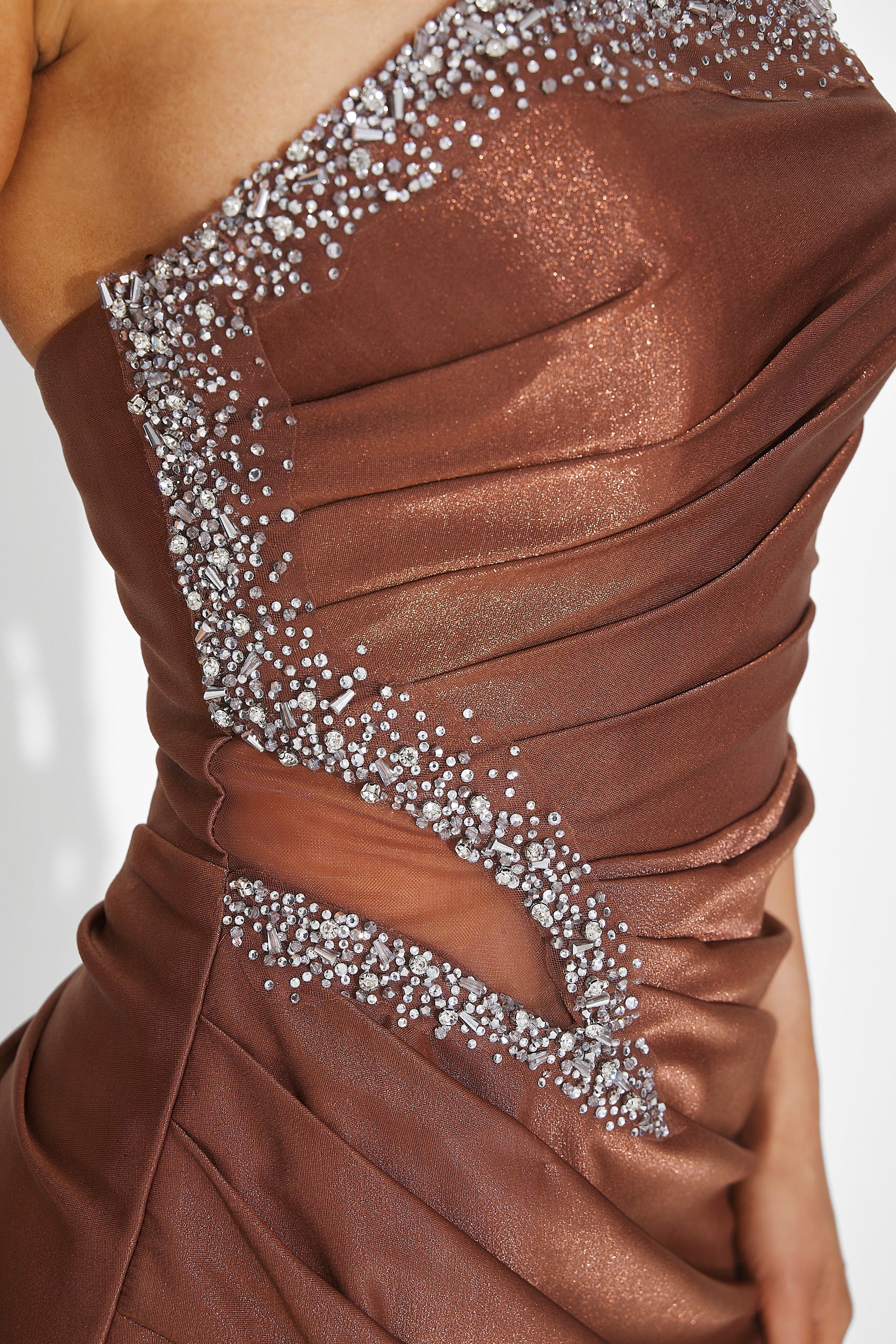 Дълга кафява дамска рокля Vonie Bogas