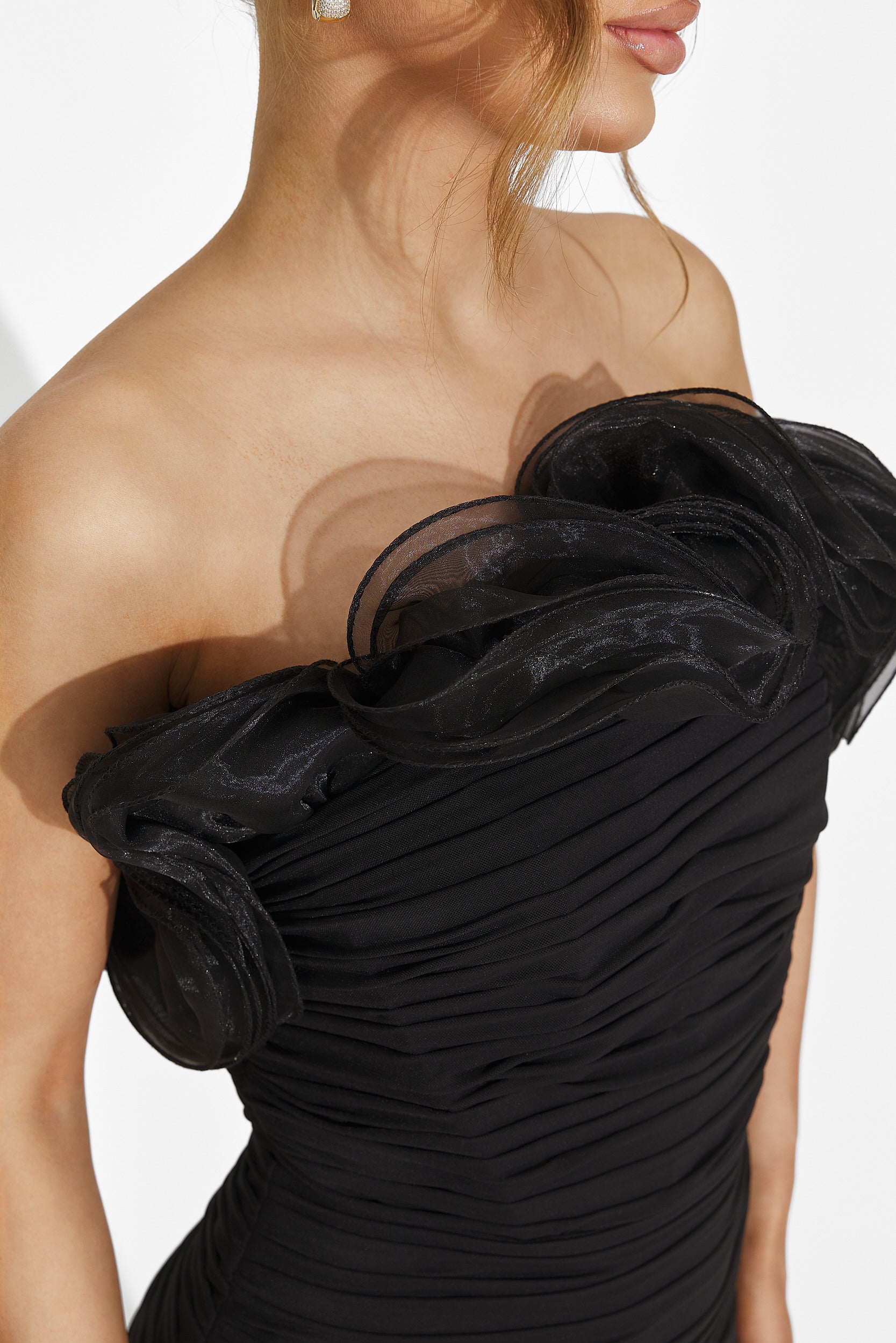 Дълга черна дамска рокля Guilena Bogas