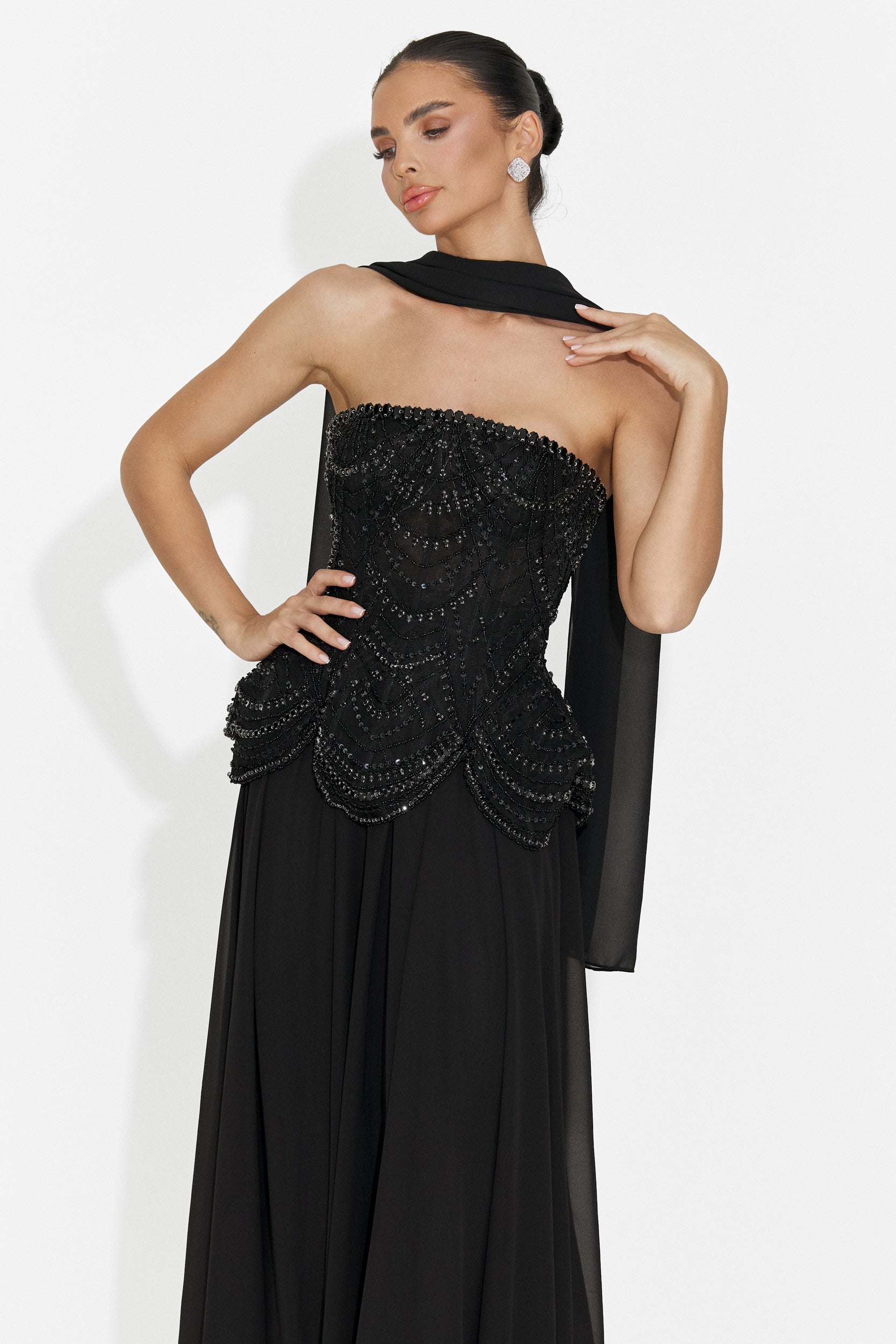 Rochie dama lunga neagra Jutta Bogas