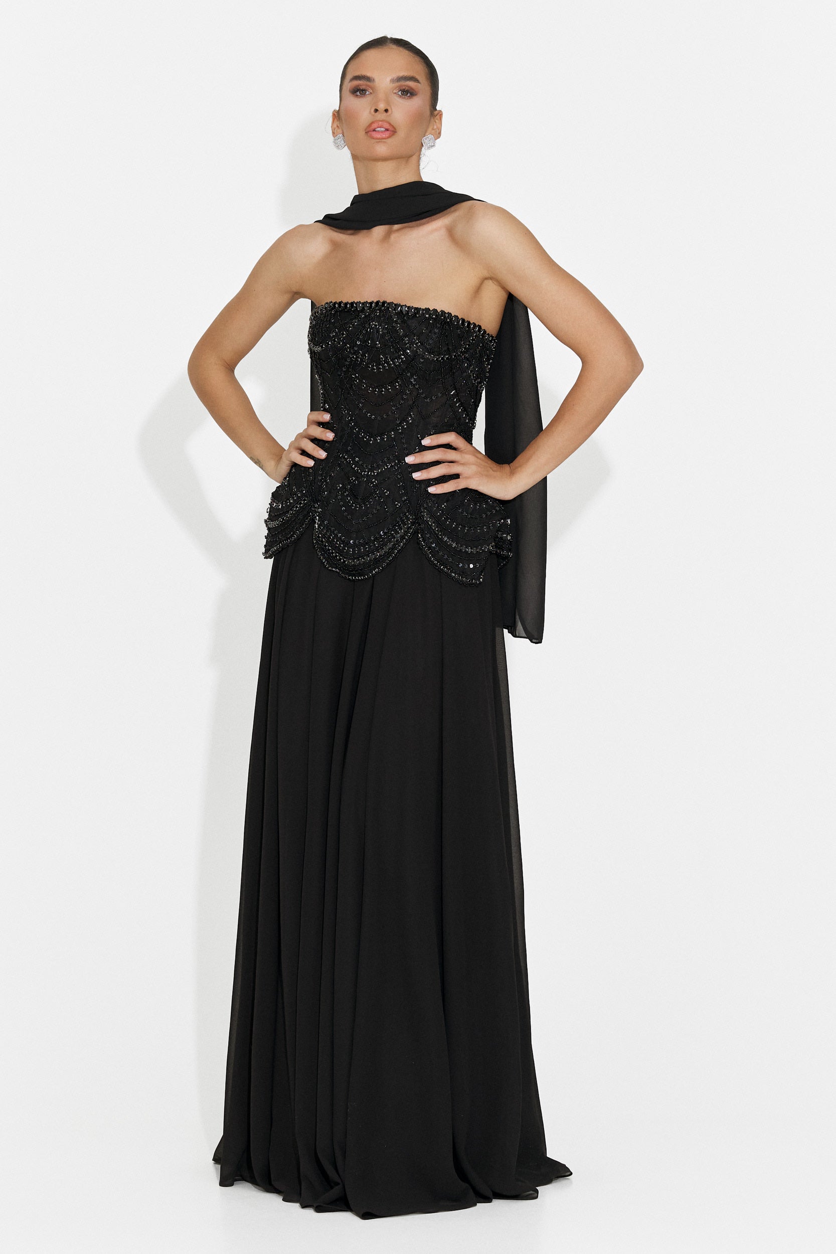 Rochie dama lunga neagra Jutta Bogas