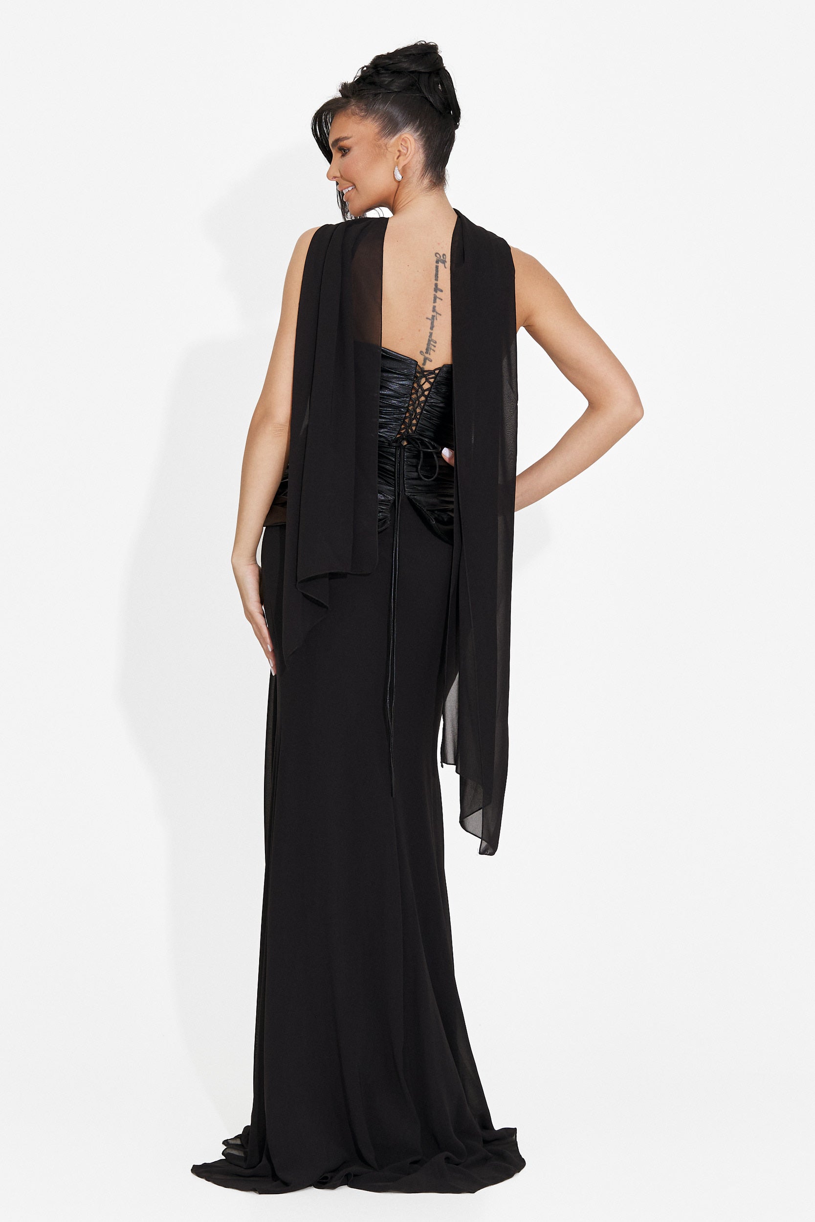 Rochie dama lunga neagra Kalya Bogas