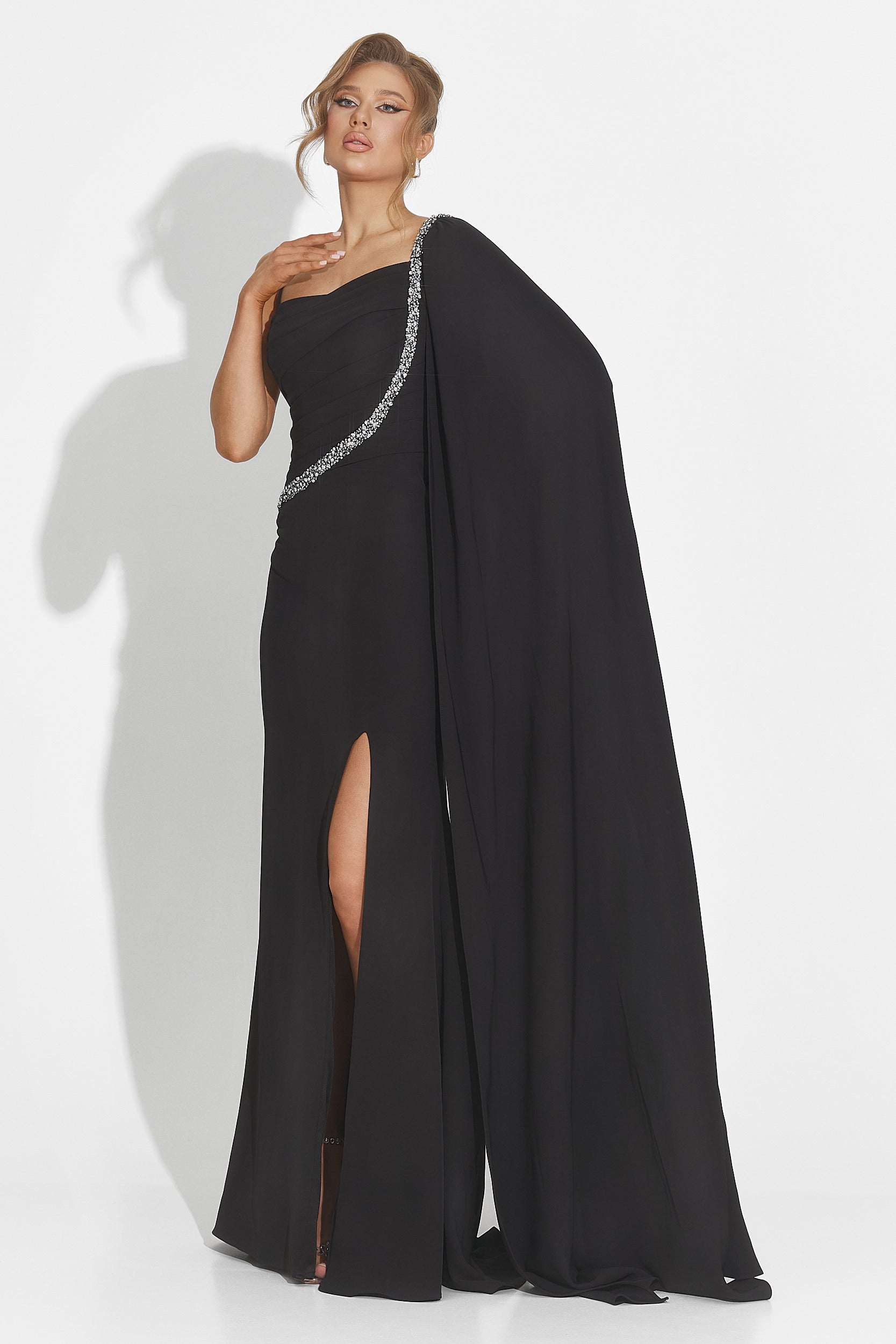 Дълга черна дамска рокля Libre Bogas