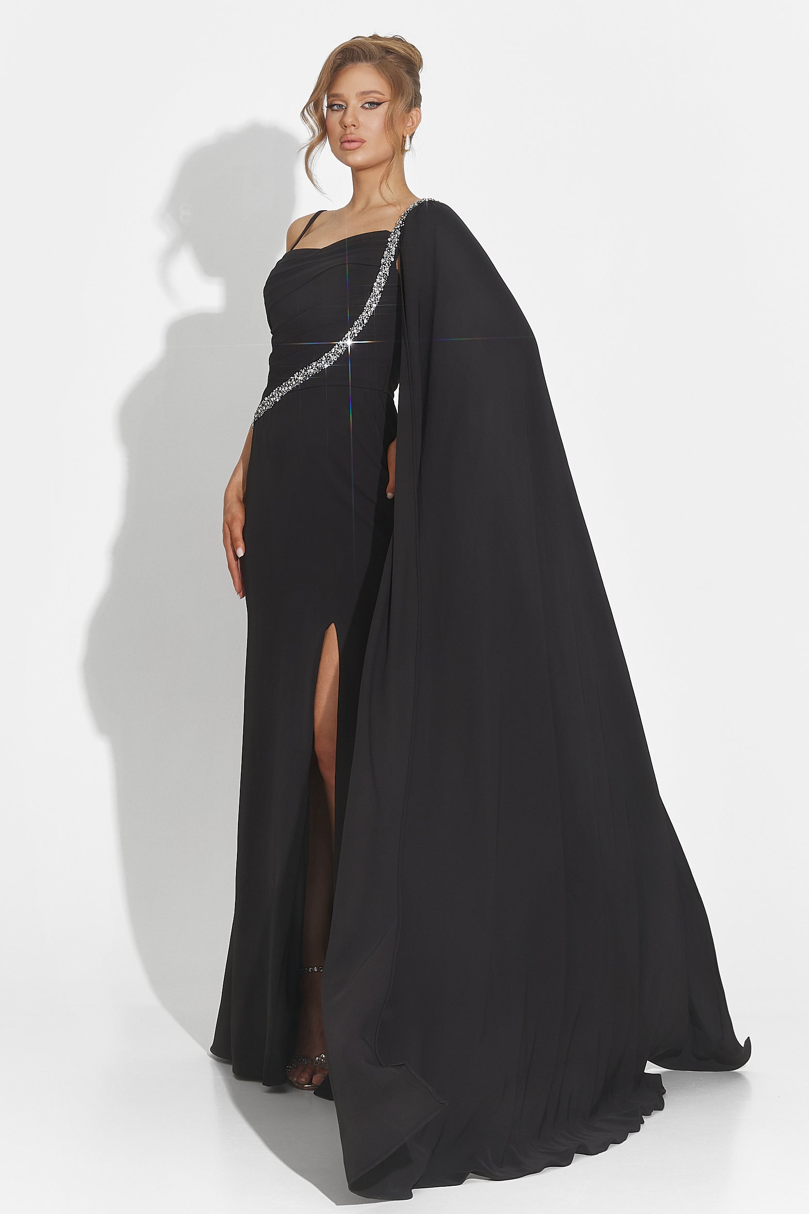 Дълга черна дамска рокля Libre Bogas