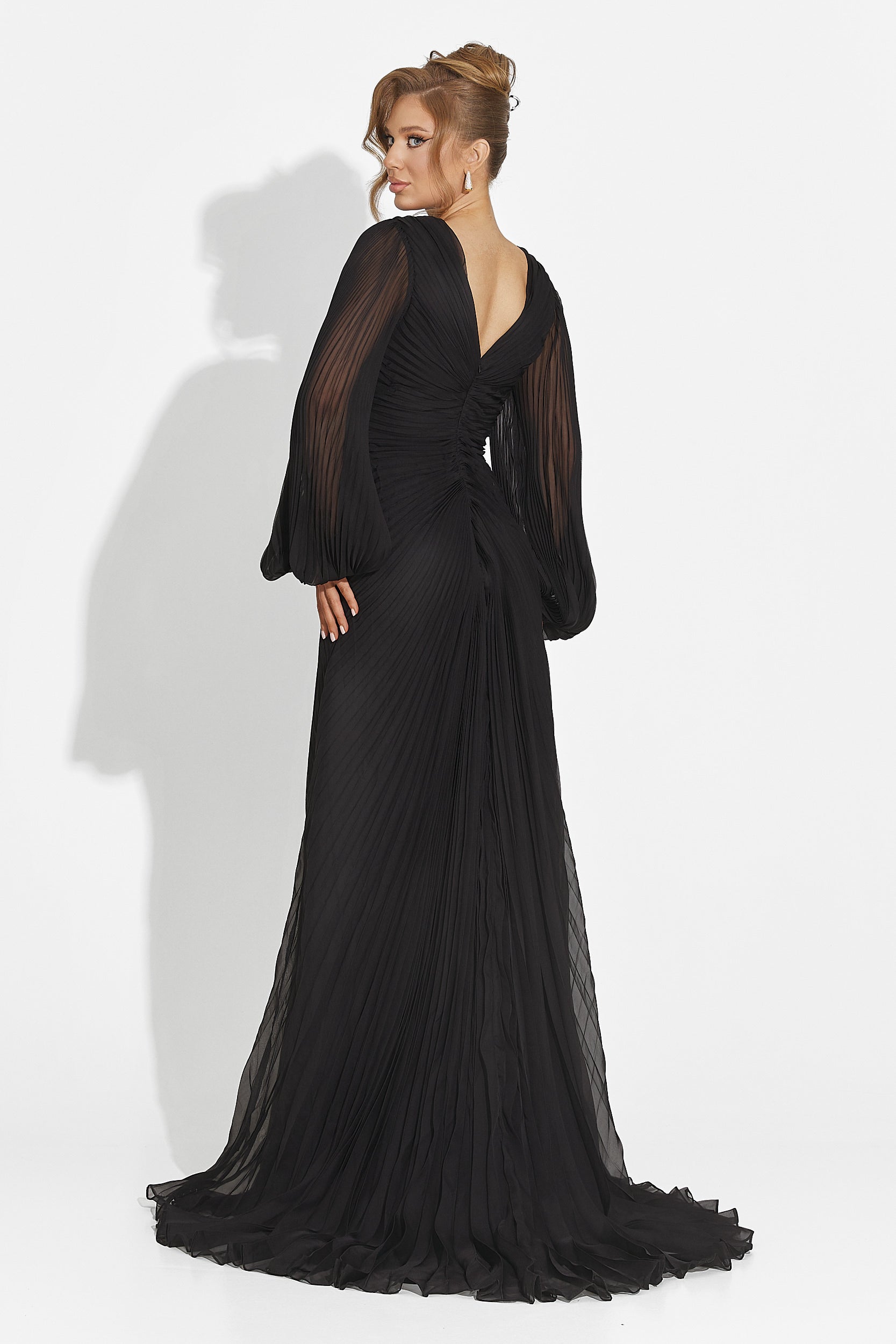 Дълга черна дамска рокля Linares Bogas