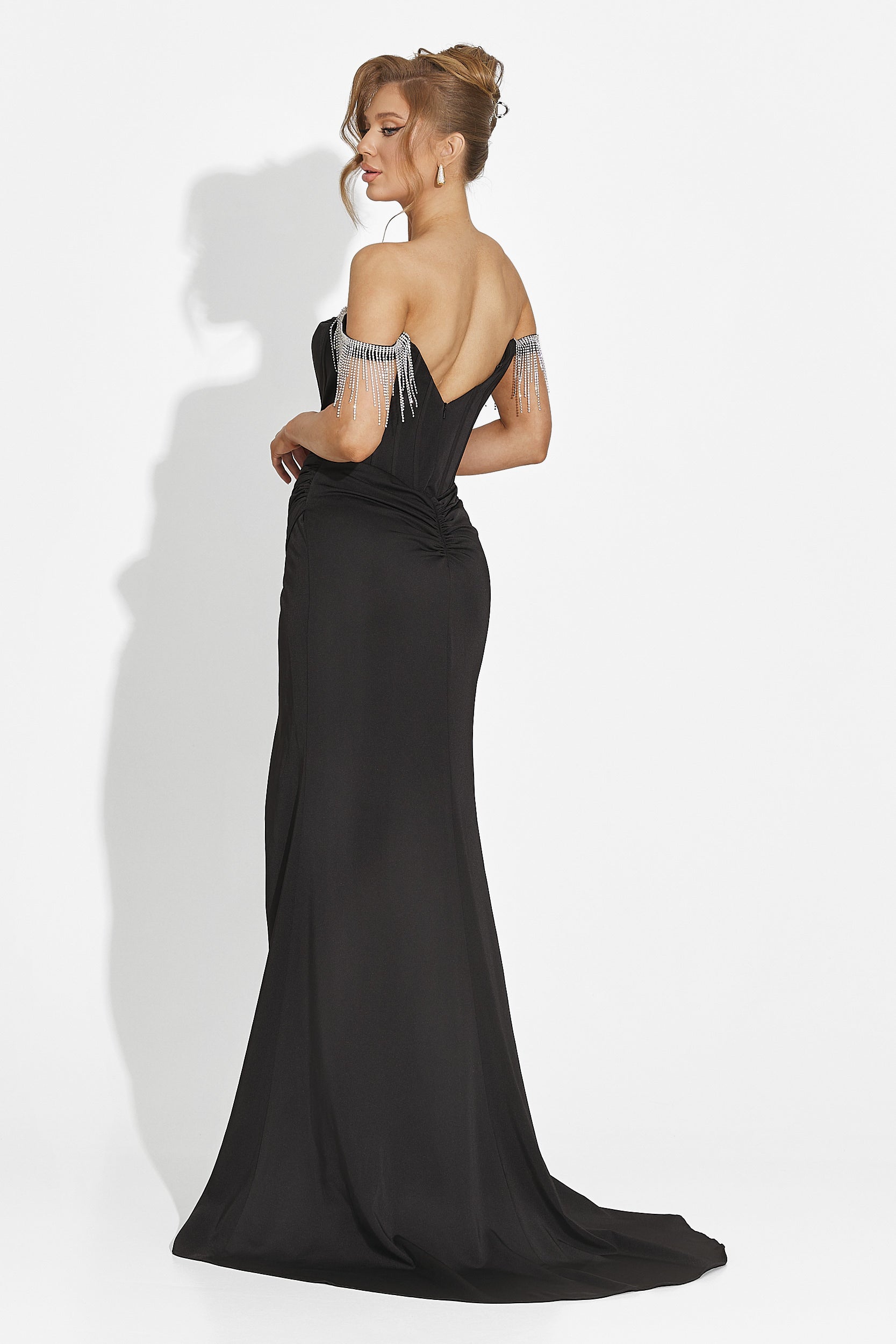 Дълга черна дамска рокля Phylis Bogas