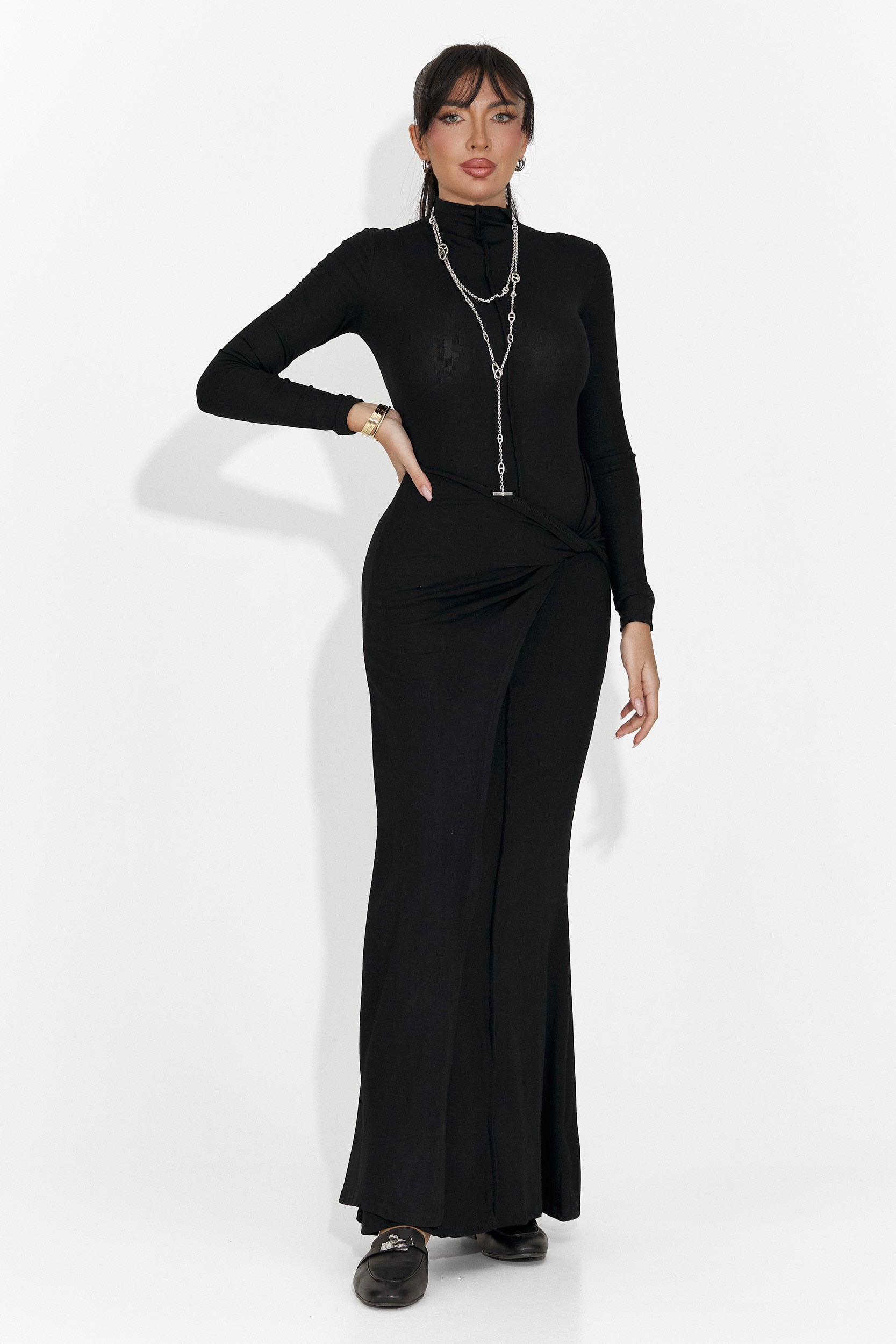 Дамска дълга черна рокля Sharita Bogas