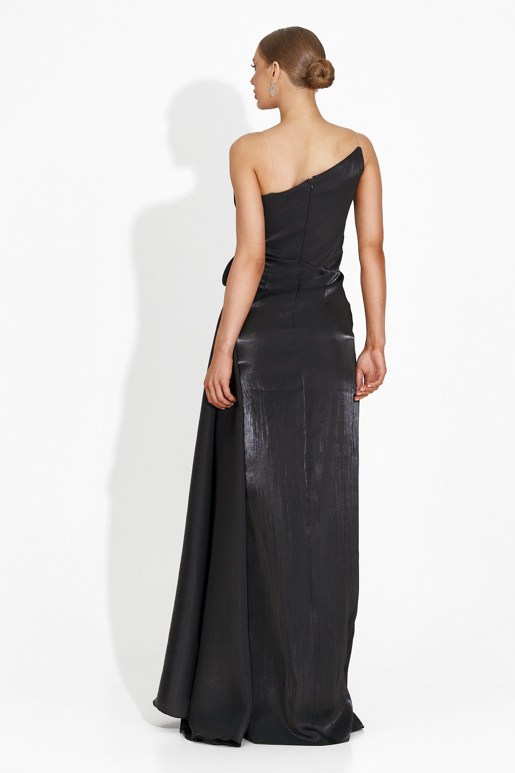 Дълга черна рокля за жени Verlie Bogas