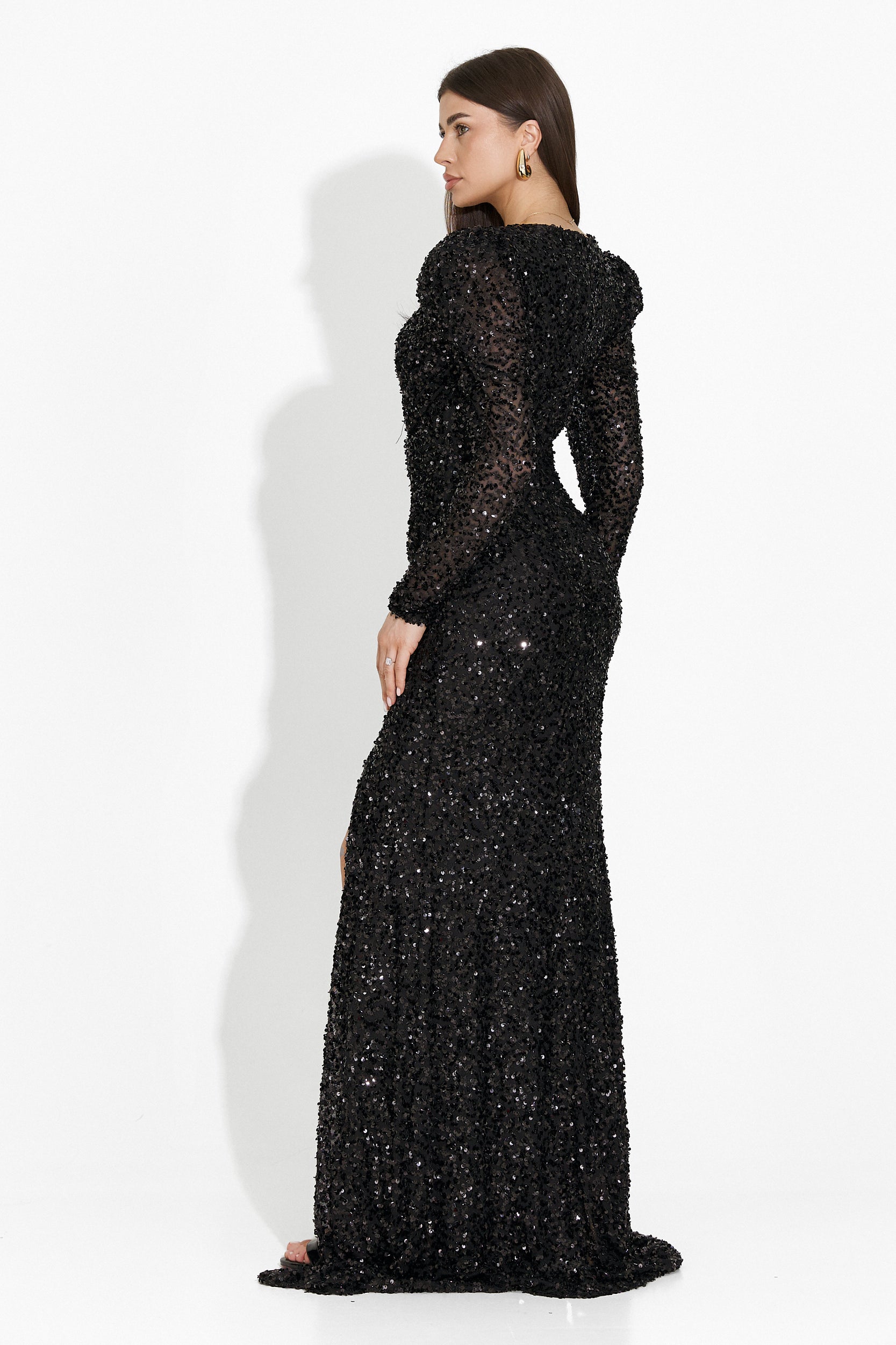 Дълга черна дамска рокля Victorina Bogas