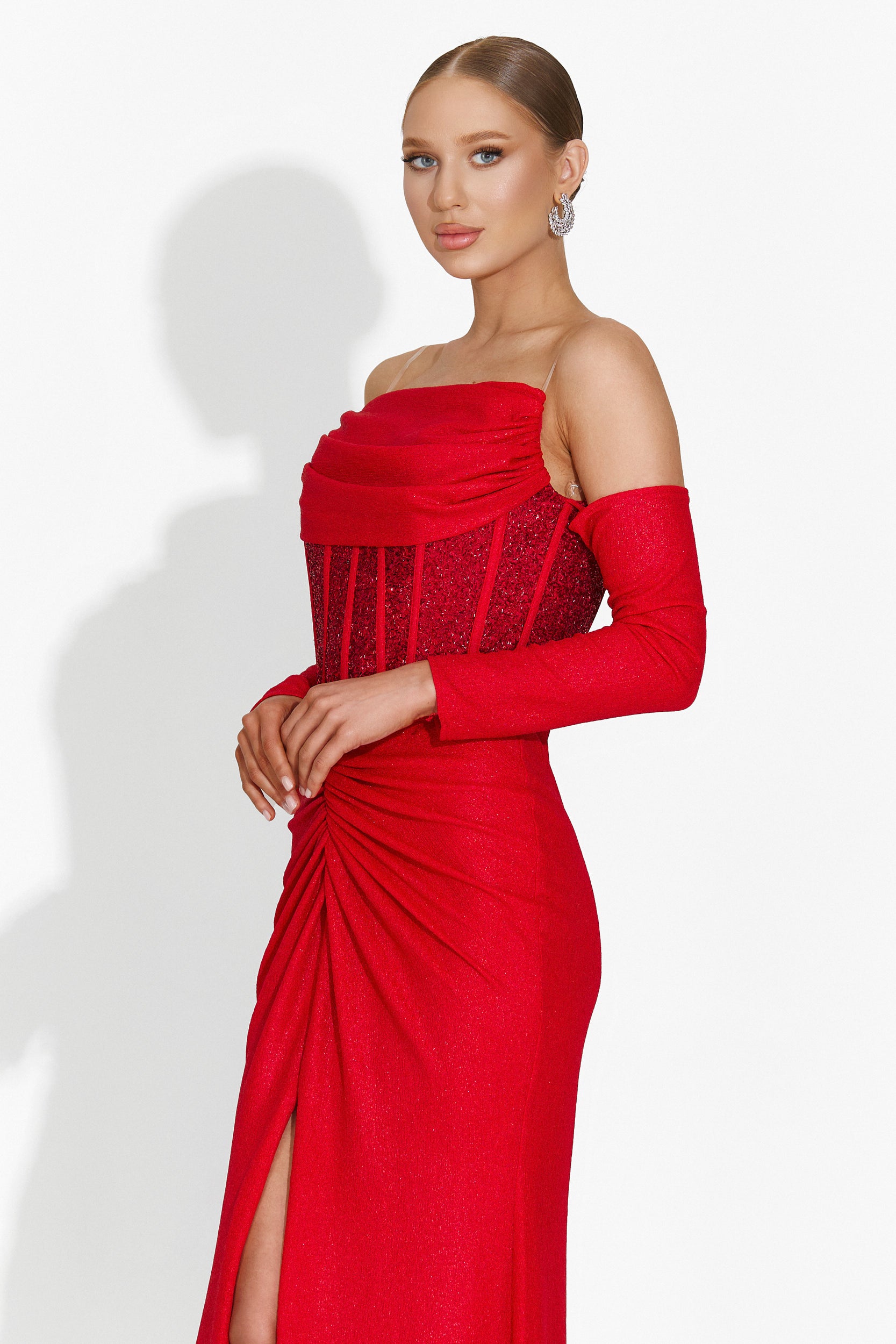 Дълга червена рокля за дами Fredricka Bogas