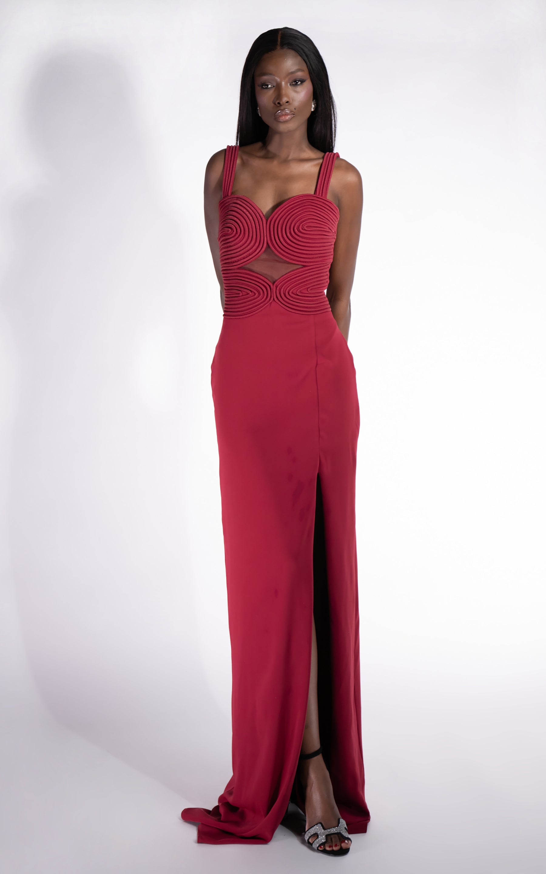 Дълга червена рокля за дами Ingryd Bogas