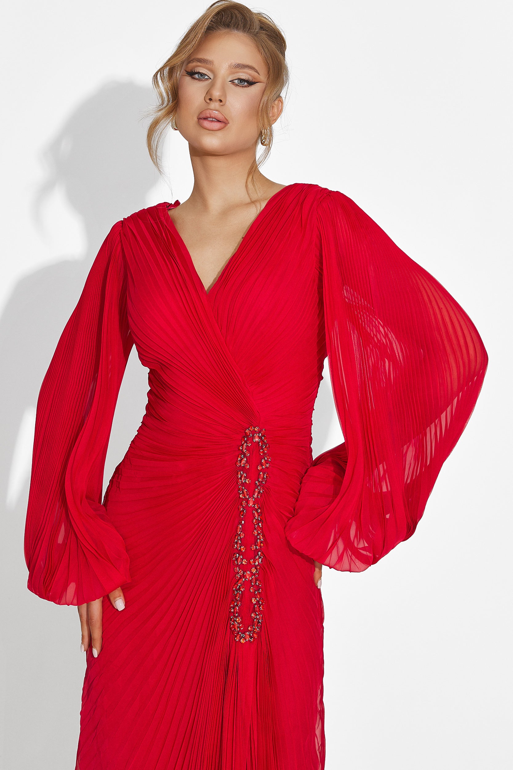 Дълга червена рокля за дами Linares Bogas