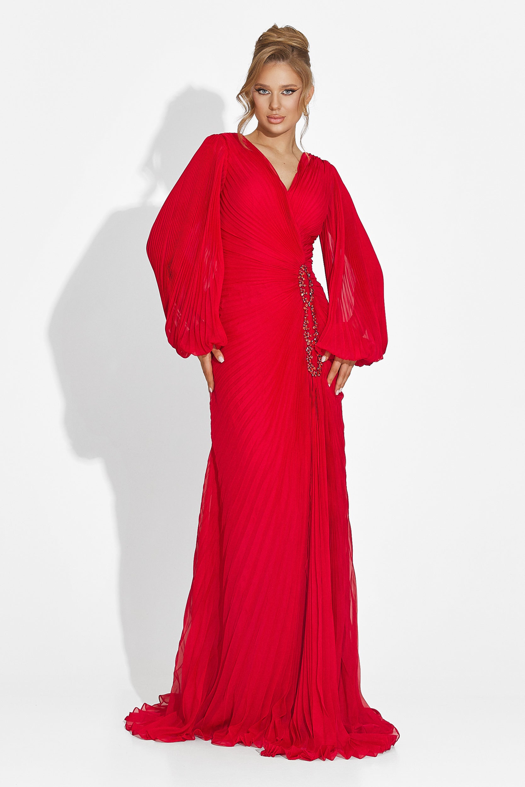 Дълга червена рокля за дами Linares Bogas