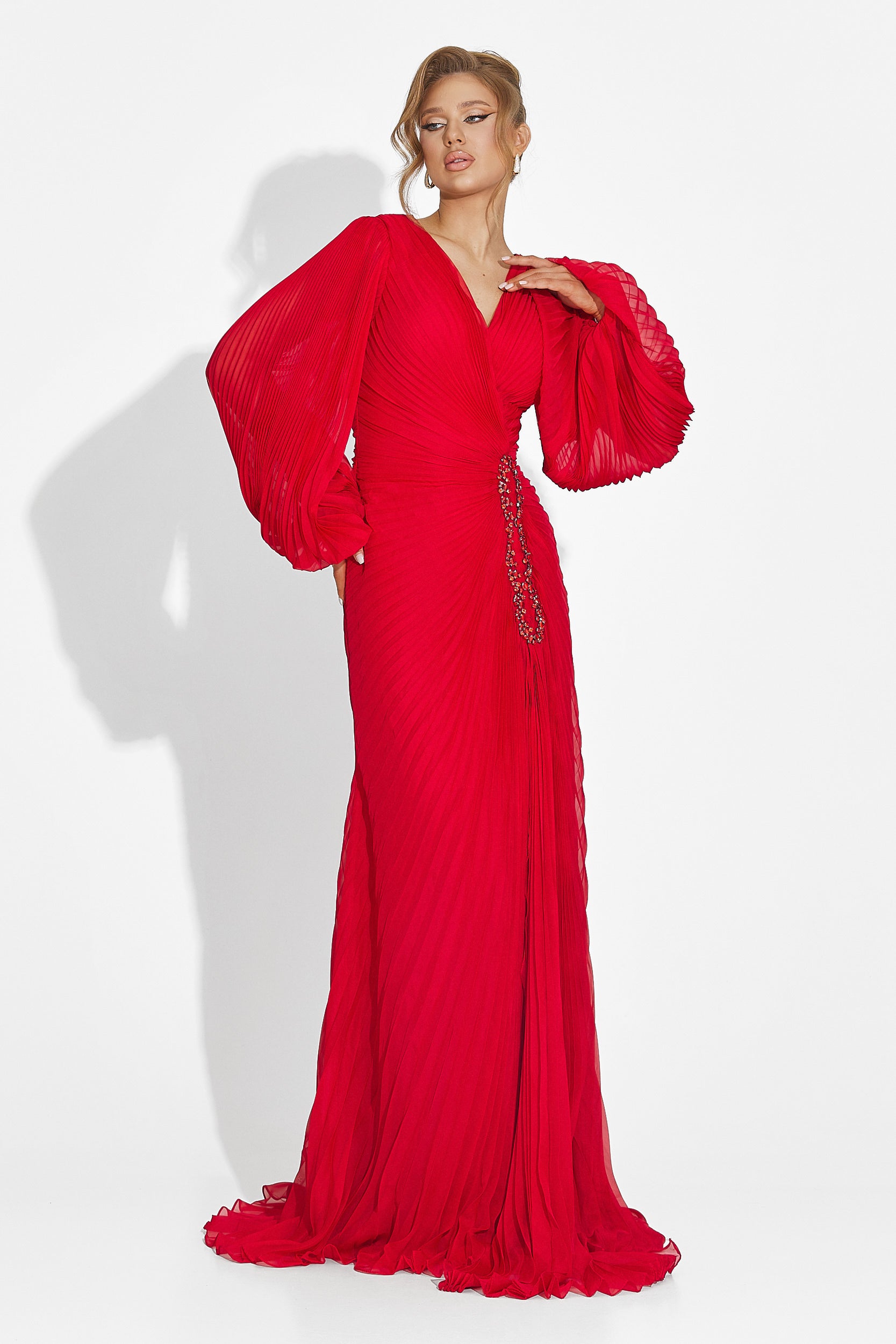 Дълга червена рокля за дами Linares Bogas