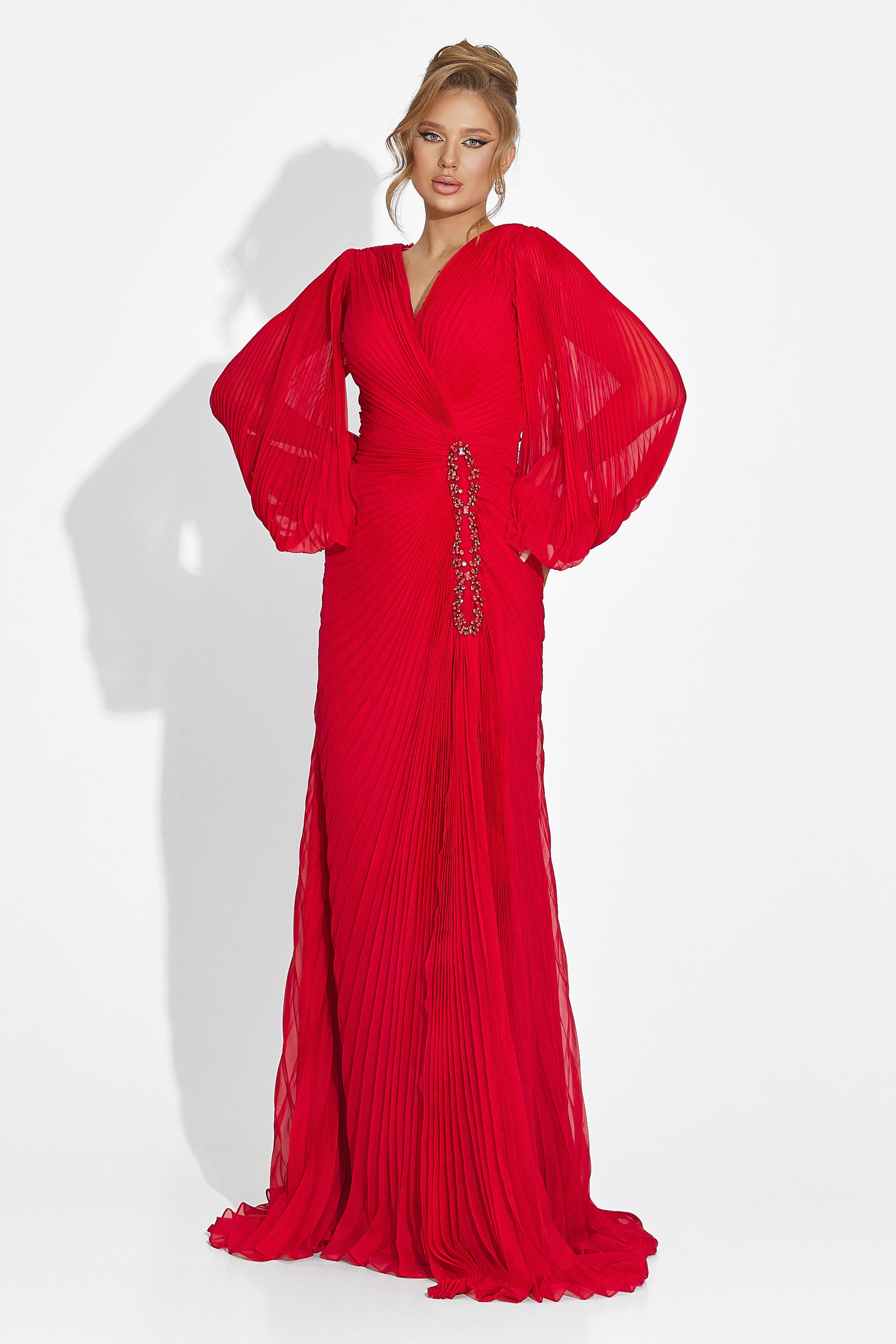 Дълга червена рокля за дами Linares Bogas