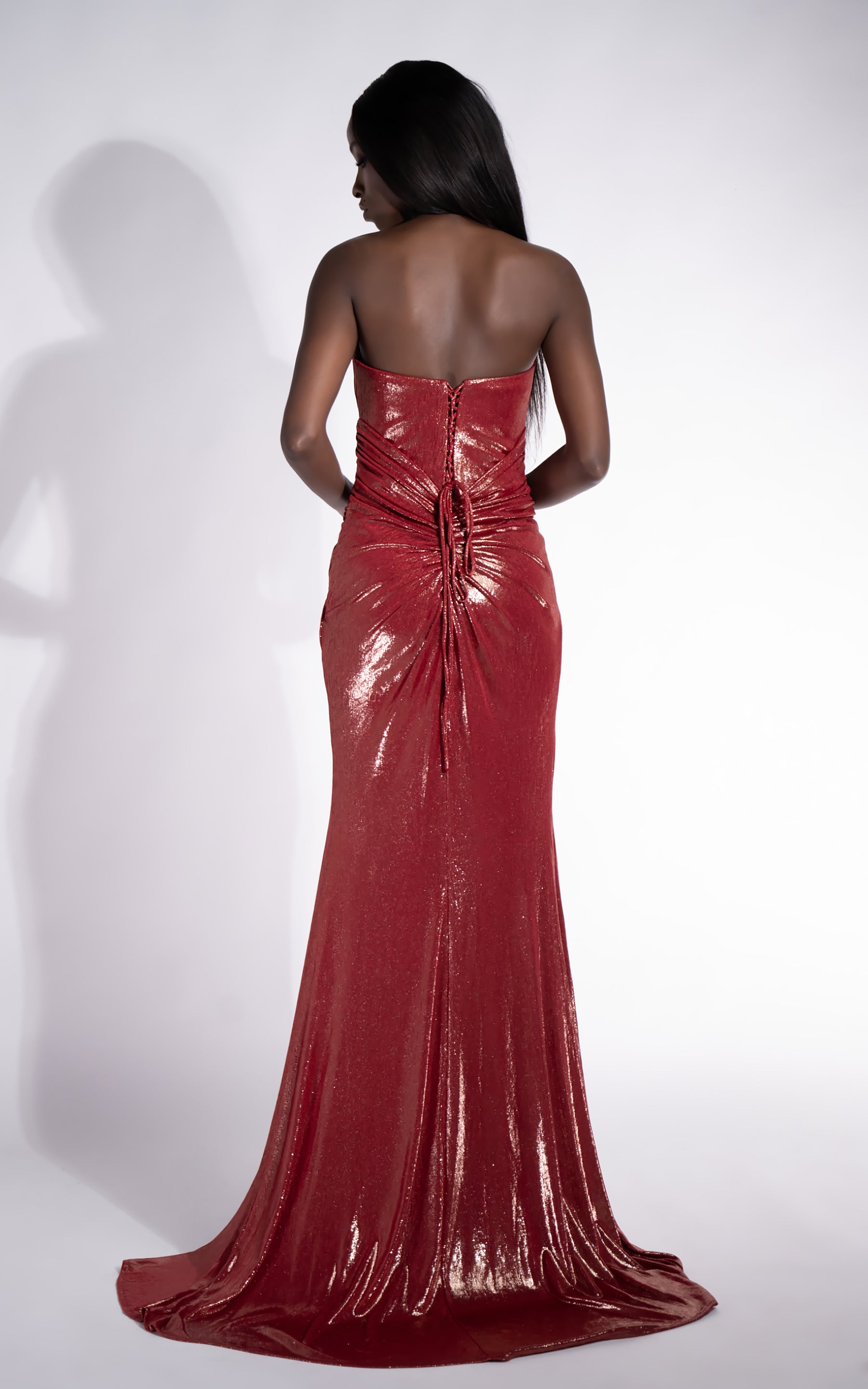 Дълга червена дамска рокля Рахела Богас