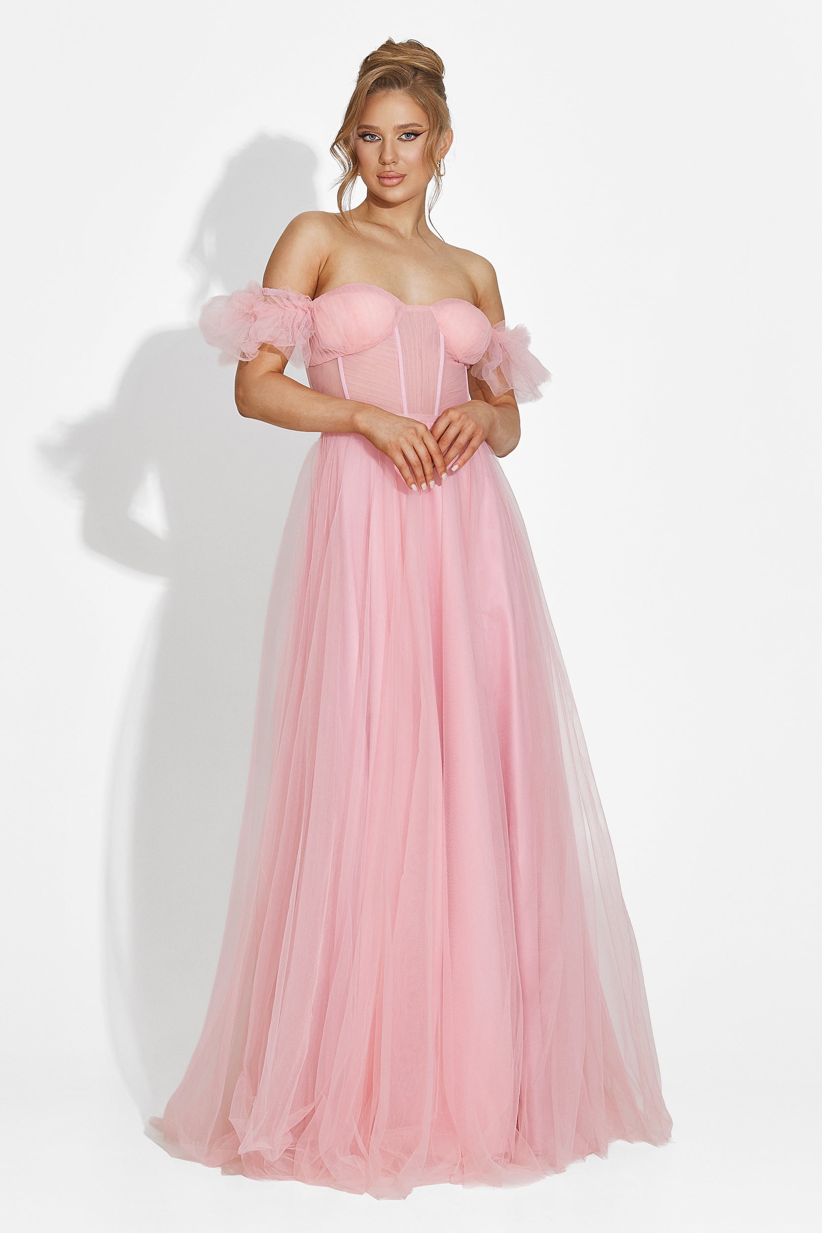 Дълга розова дамска рокля Janiece Bogas