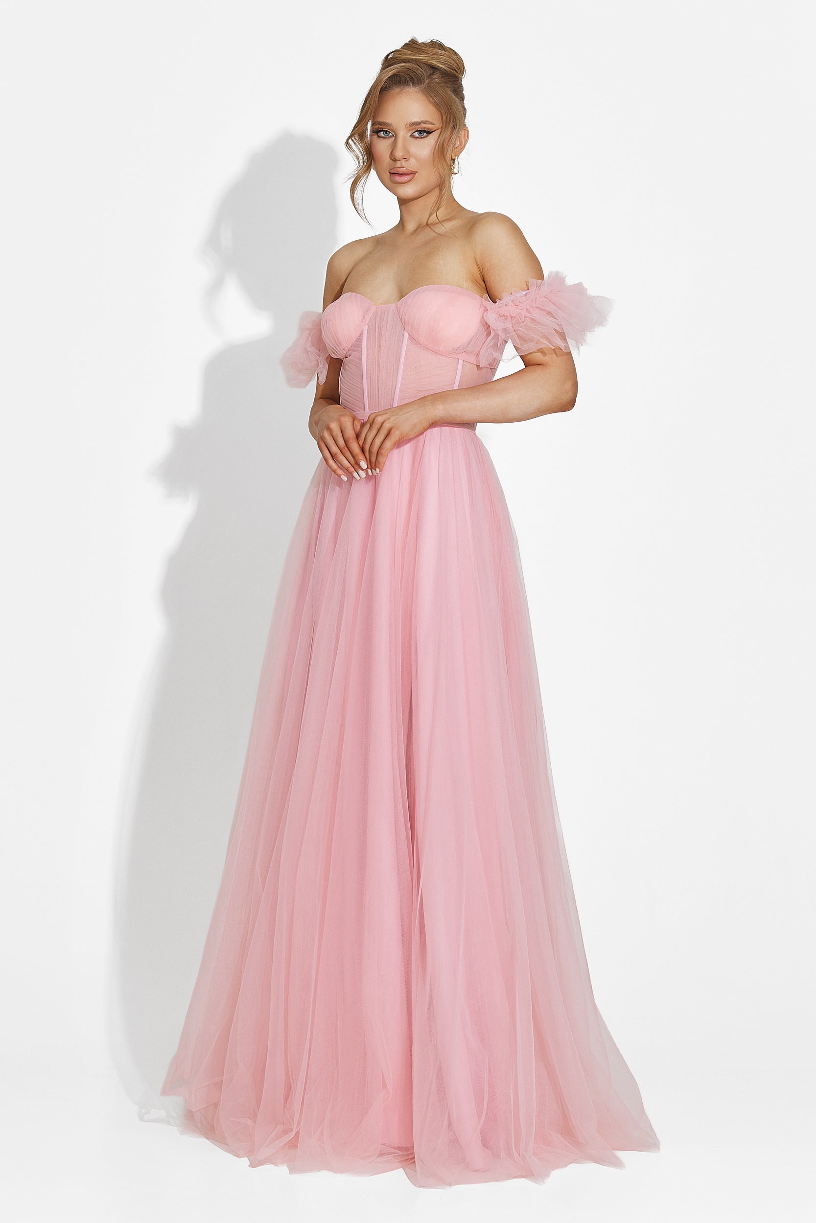 Дълга розова дамска рокля Janiece Bogas