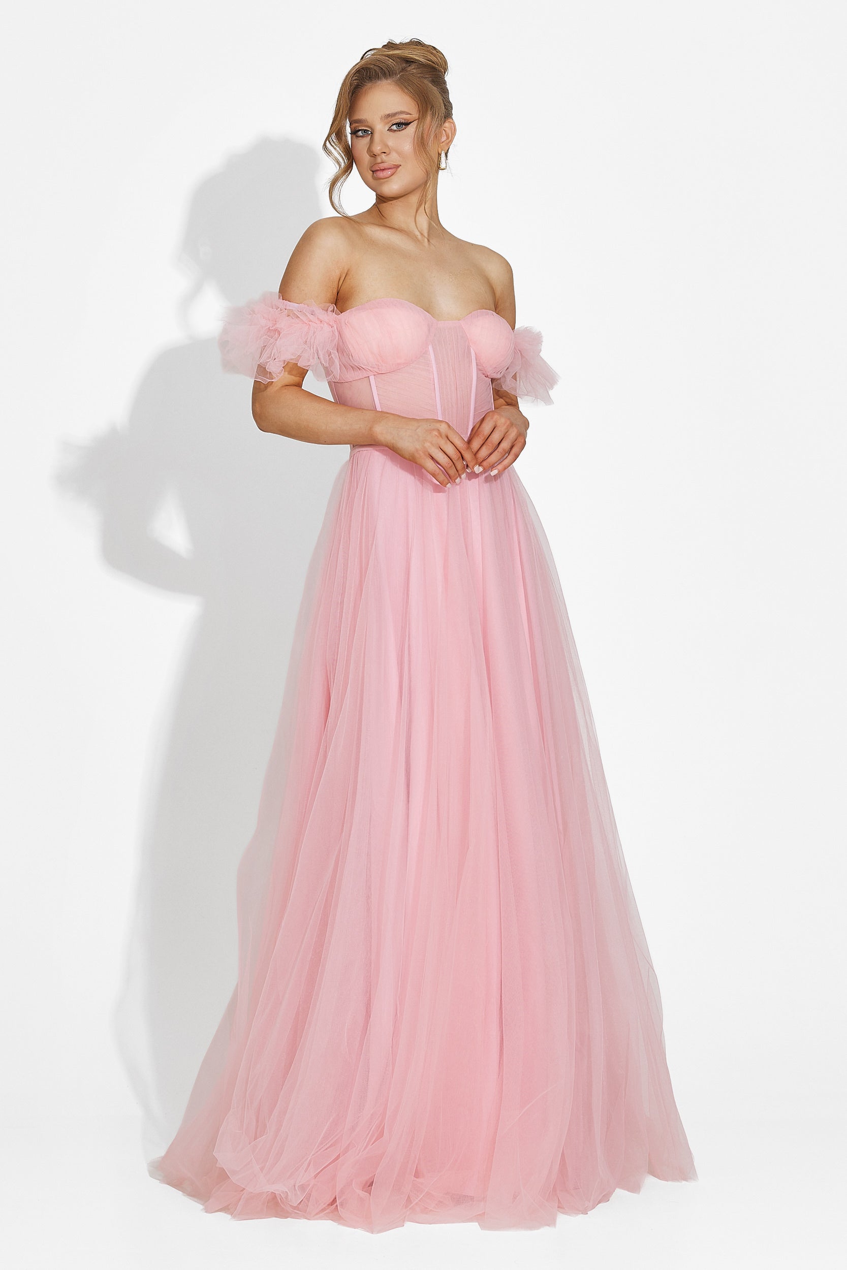 Дълга розова дамска рокля Janiece Bogas