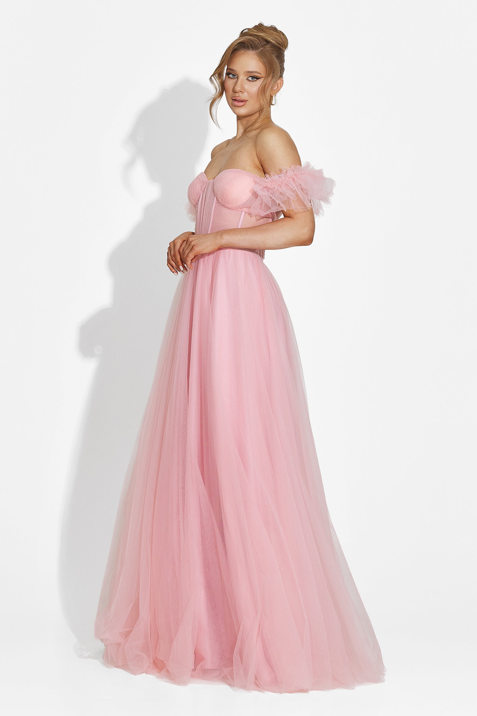 Дълга розова дамска рокля Janiece Bogas