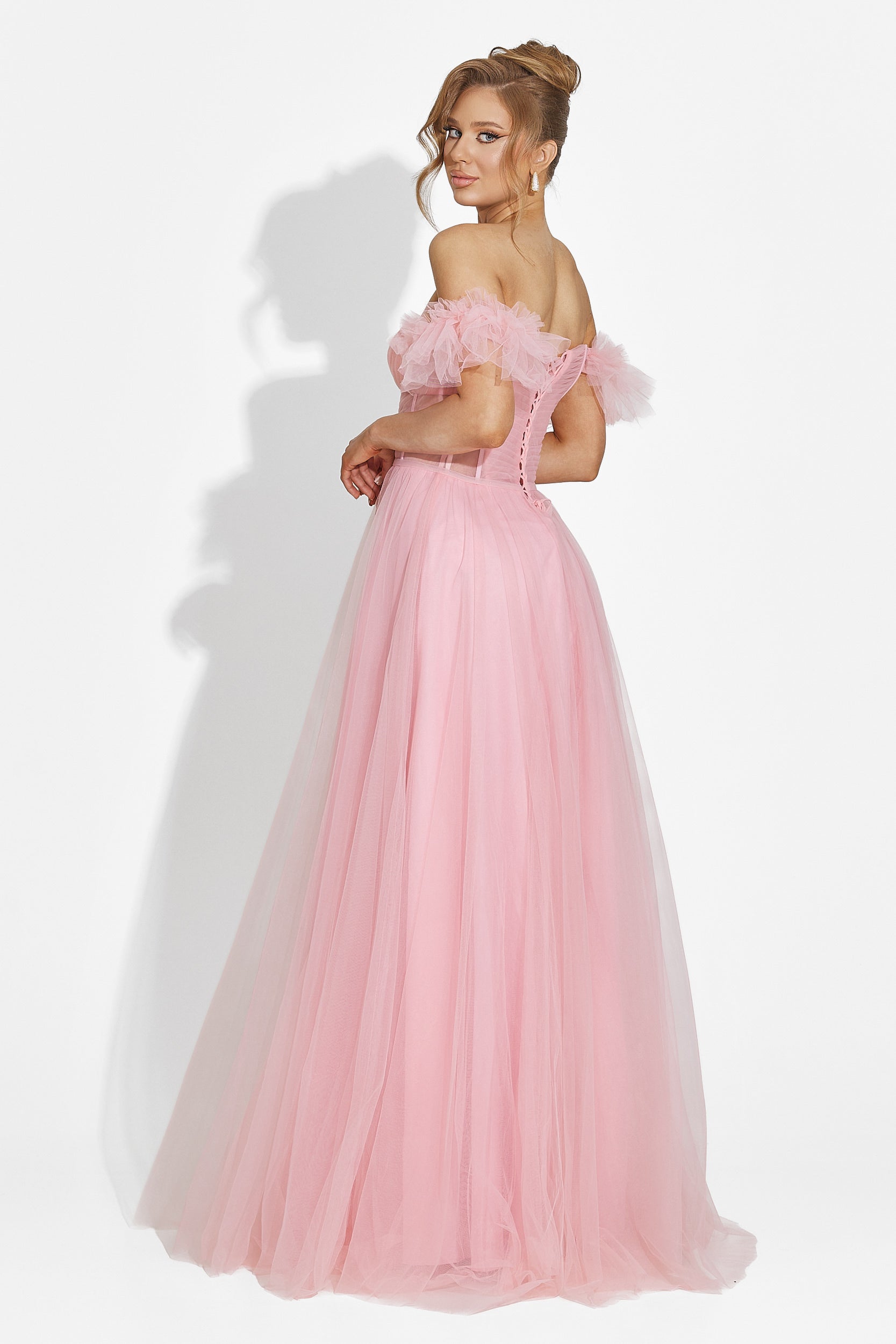 Дълга розова дамска рокля Janiece Bogas