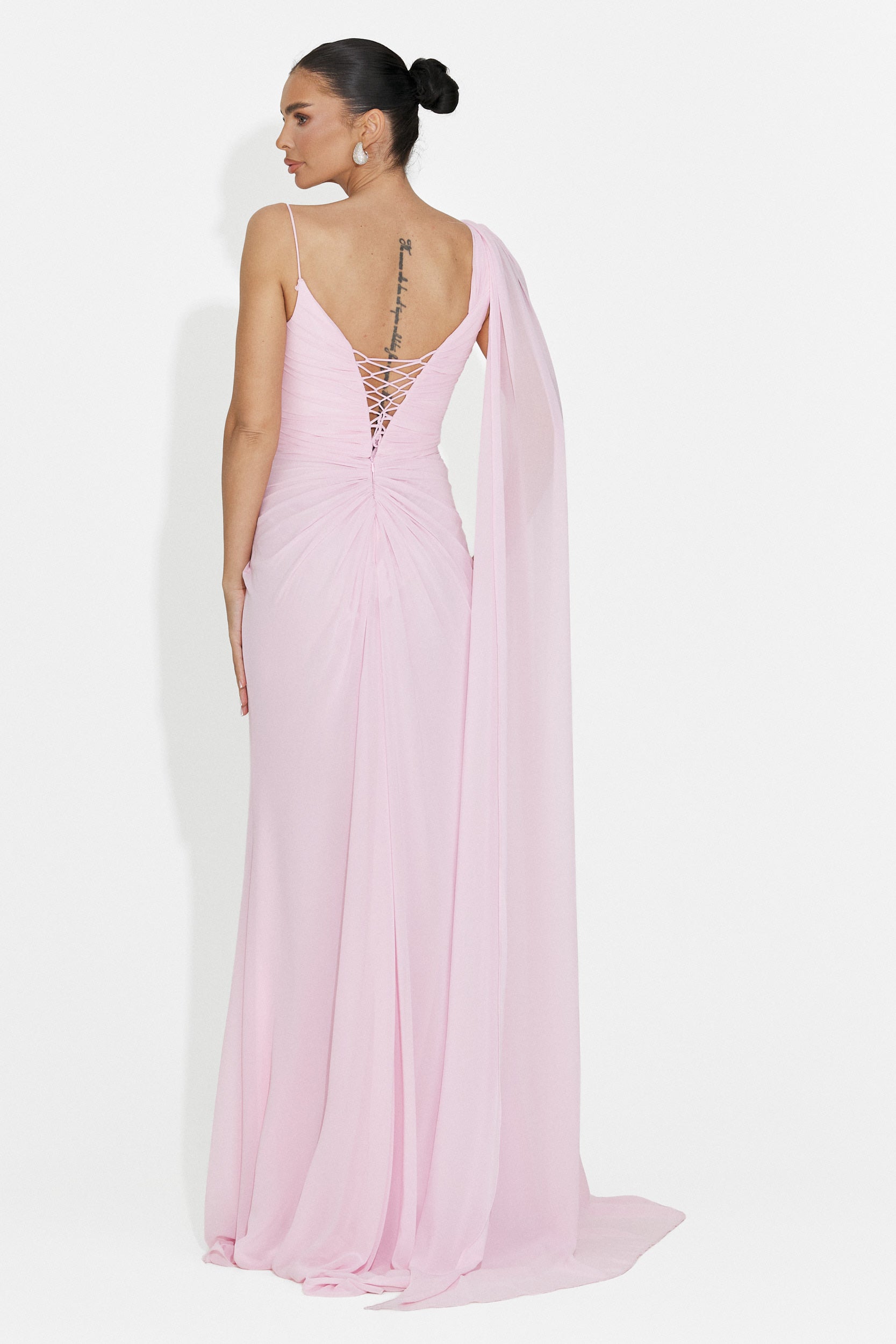 Дълга розова дамска рокля Lino Bogas