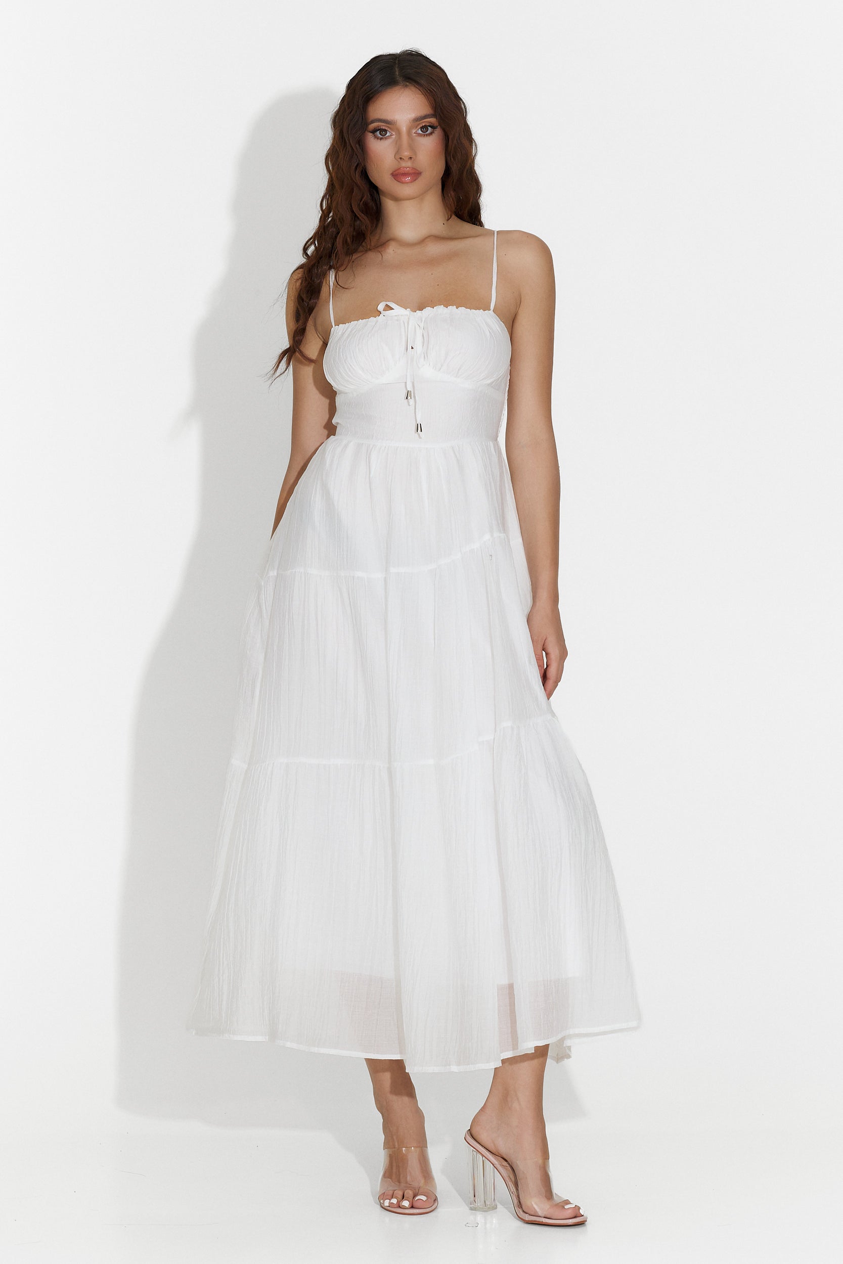 По-бърза Богас средна бяла дамска рокля