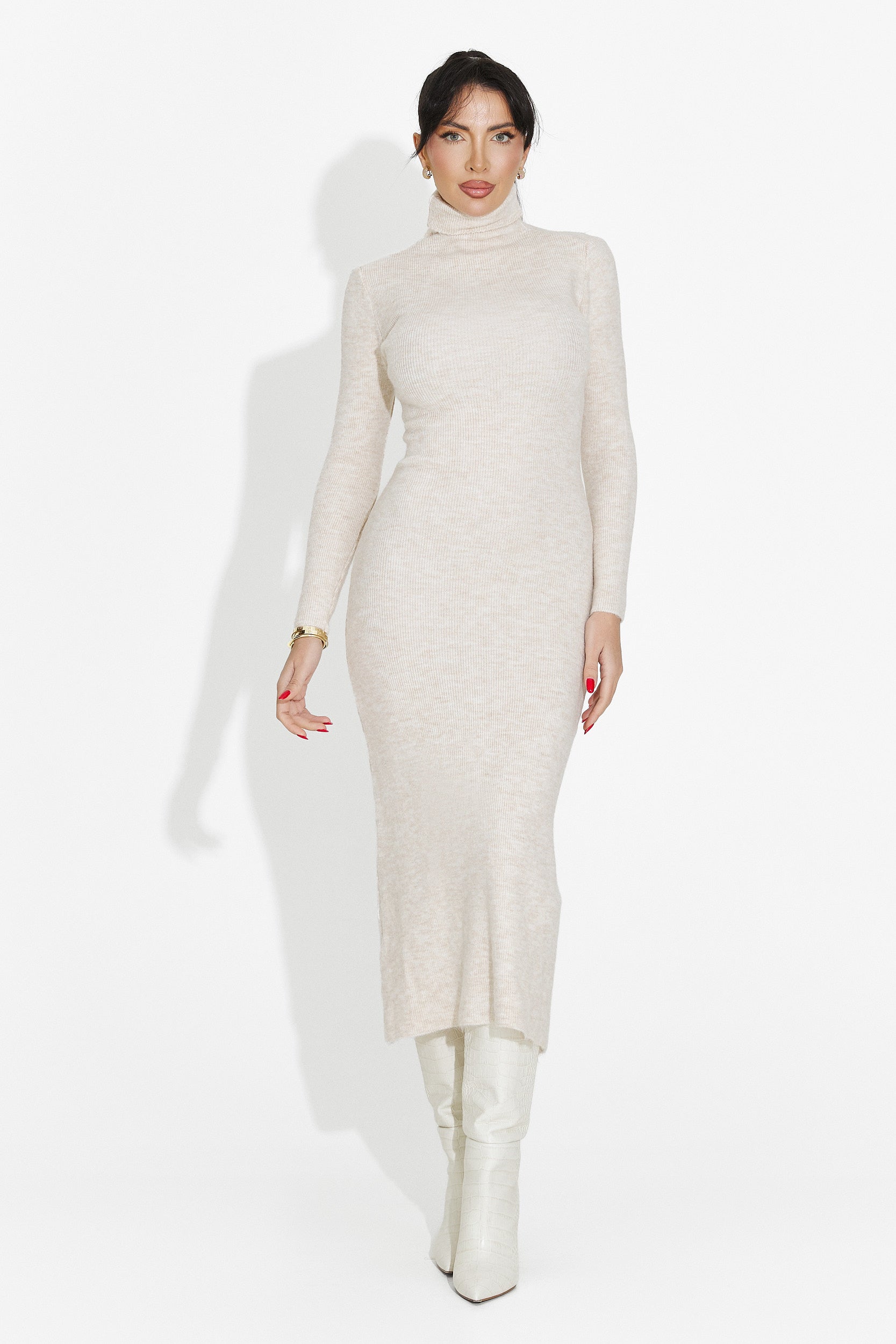 Дамска рокля миди крем Патрисия Богас