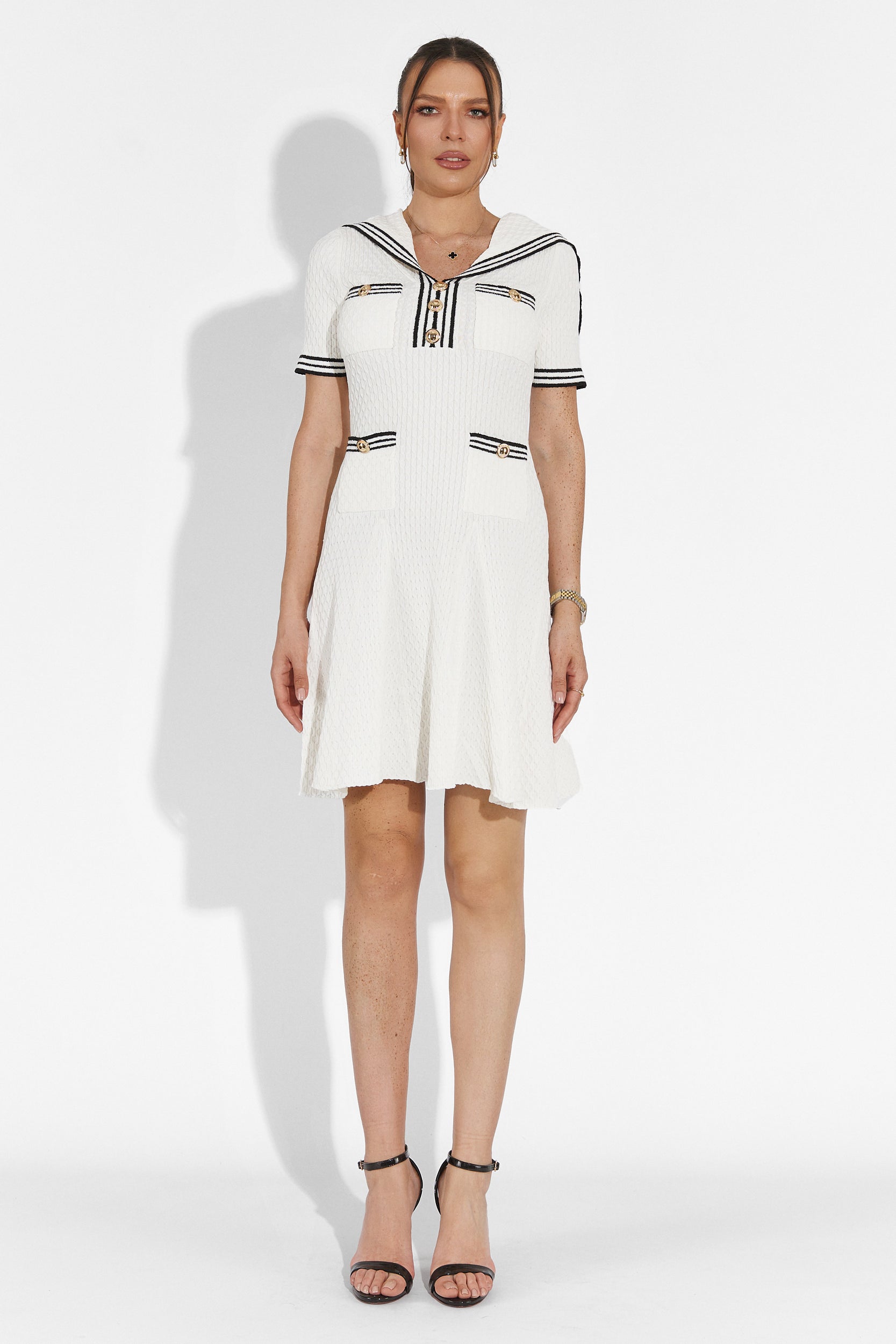Къса бяла рокля за жени Menas Bogas