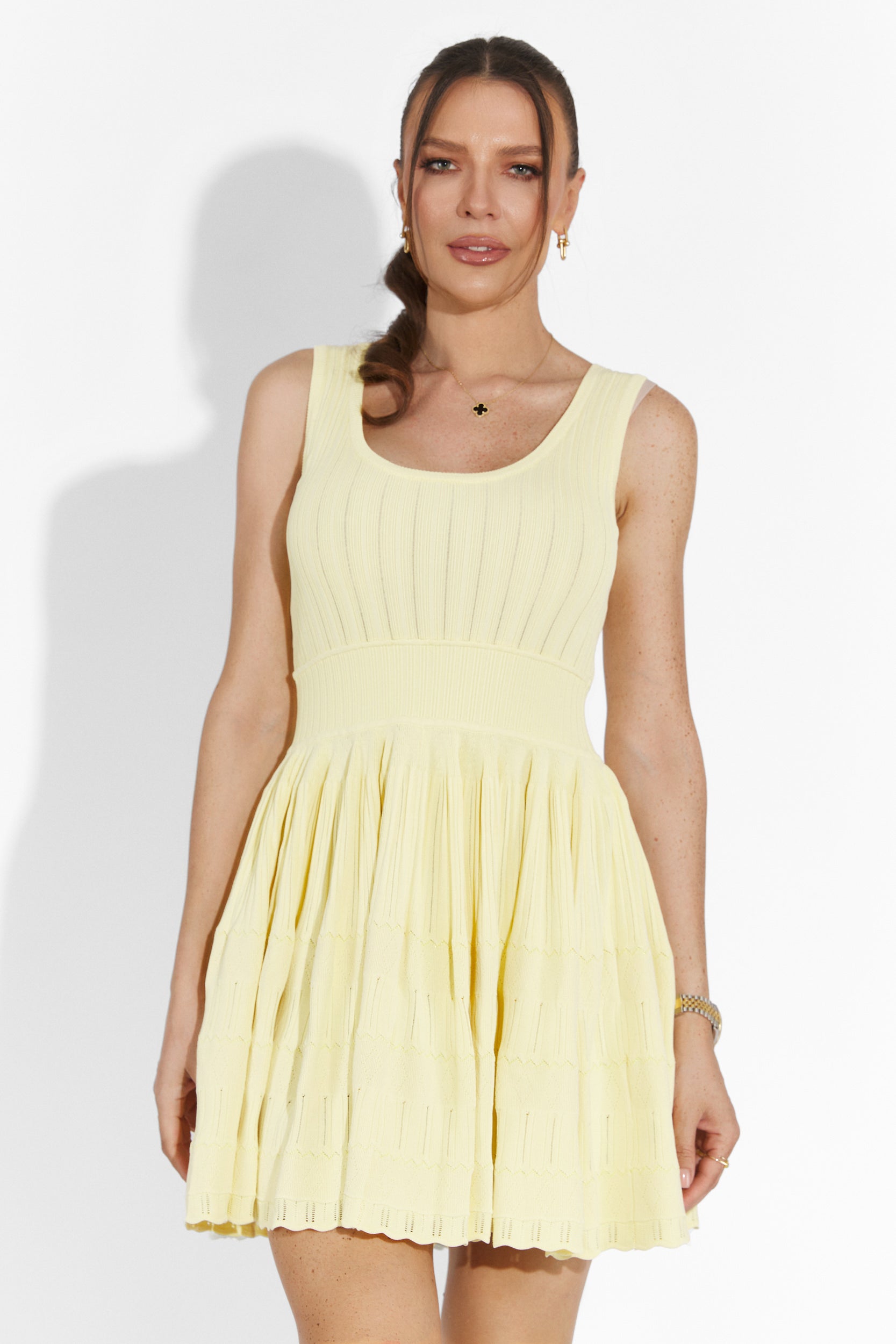 Къса жълта рокля за жени Flimsy Bogas