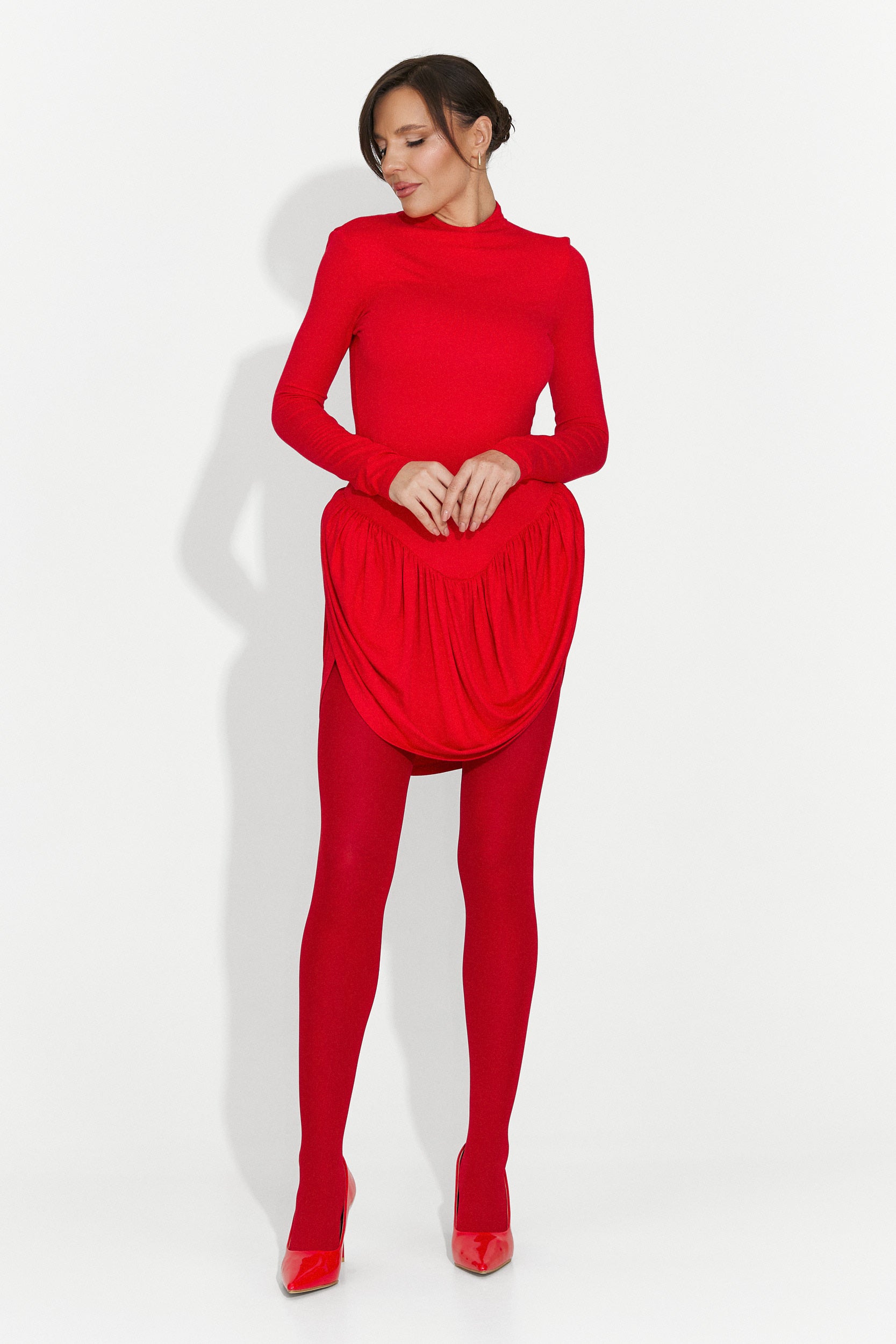 Къса червена дамска рокля Valese Bogas