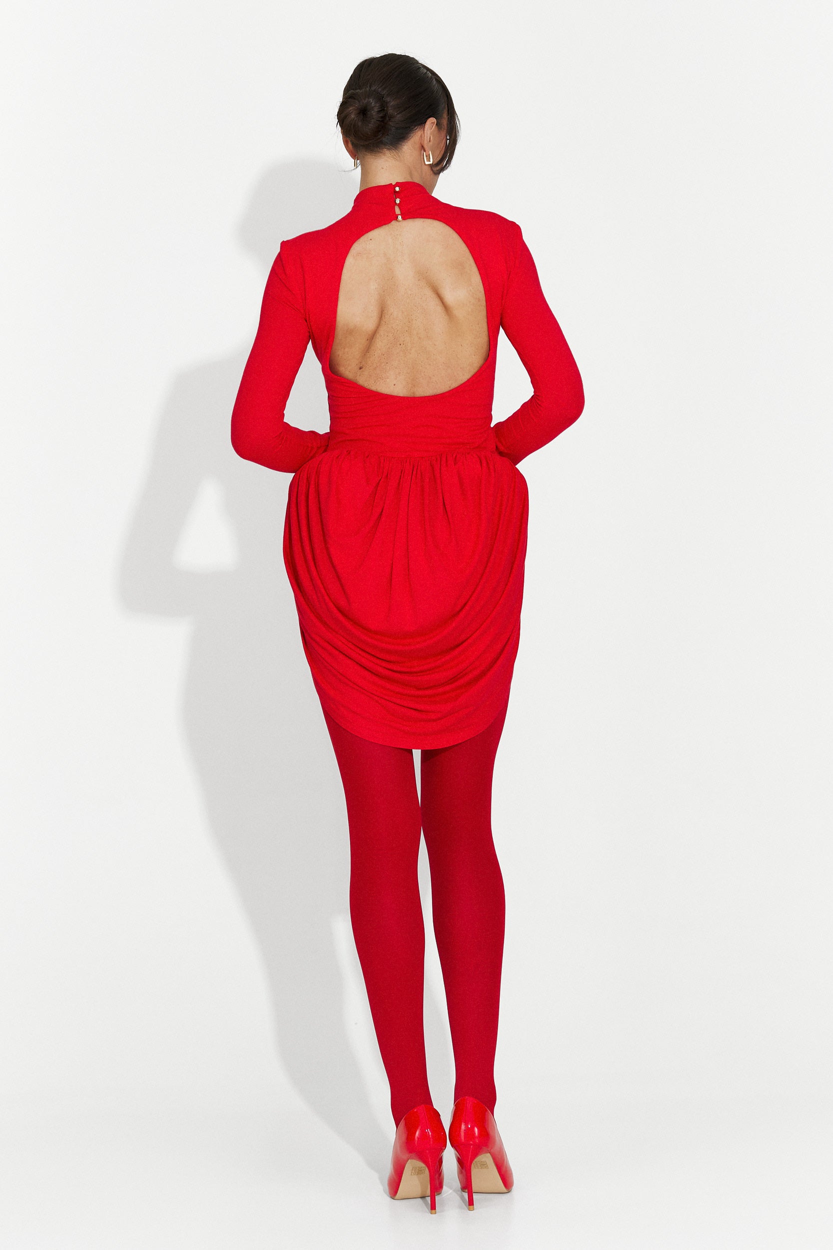 Къса червена дамска рокля Valese Bogas