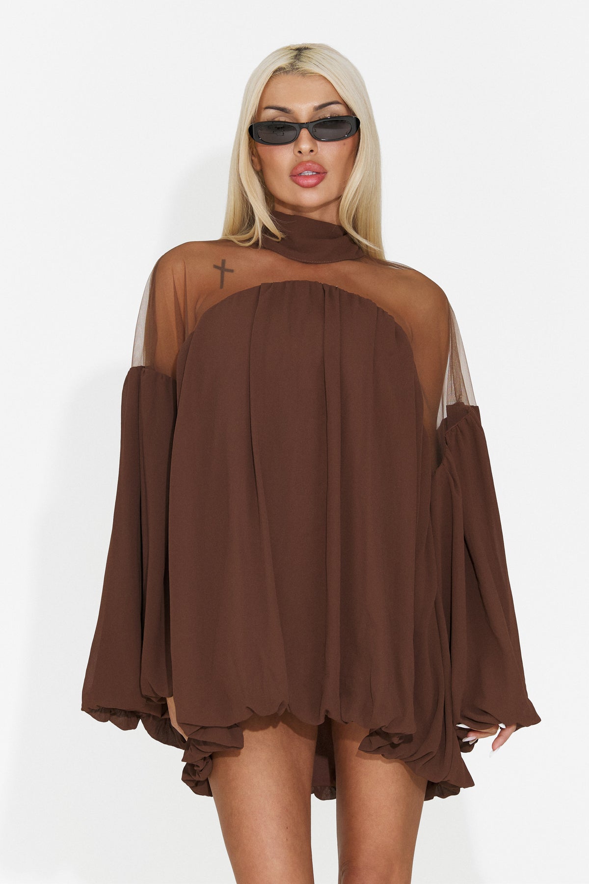 Rochie eleganta maro Flsiaeria Bogas