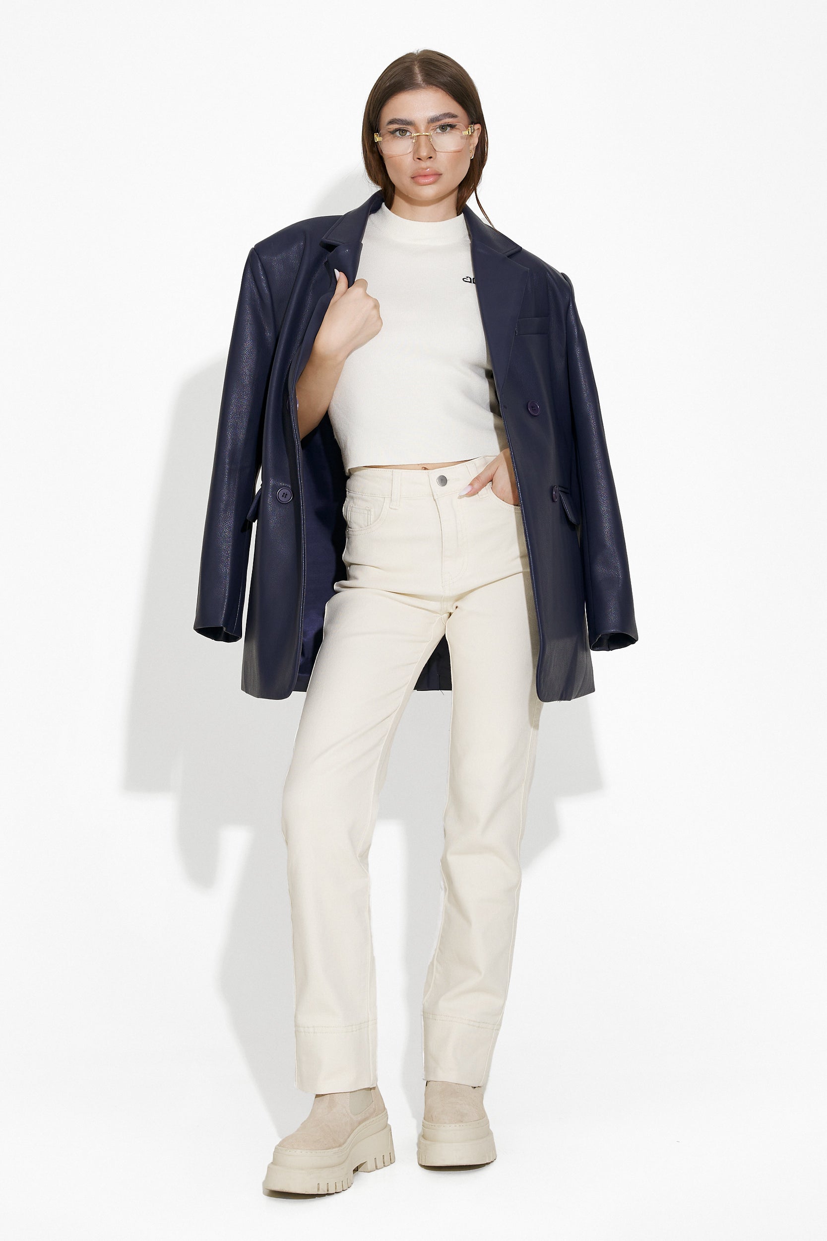 Елегантно дамско сако в тъмносиньо от Midisa Bogas