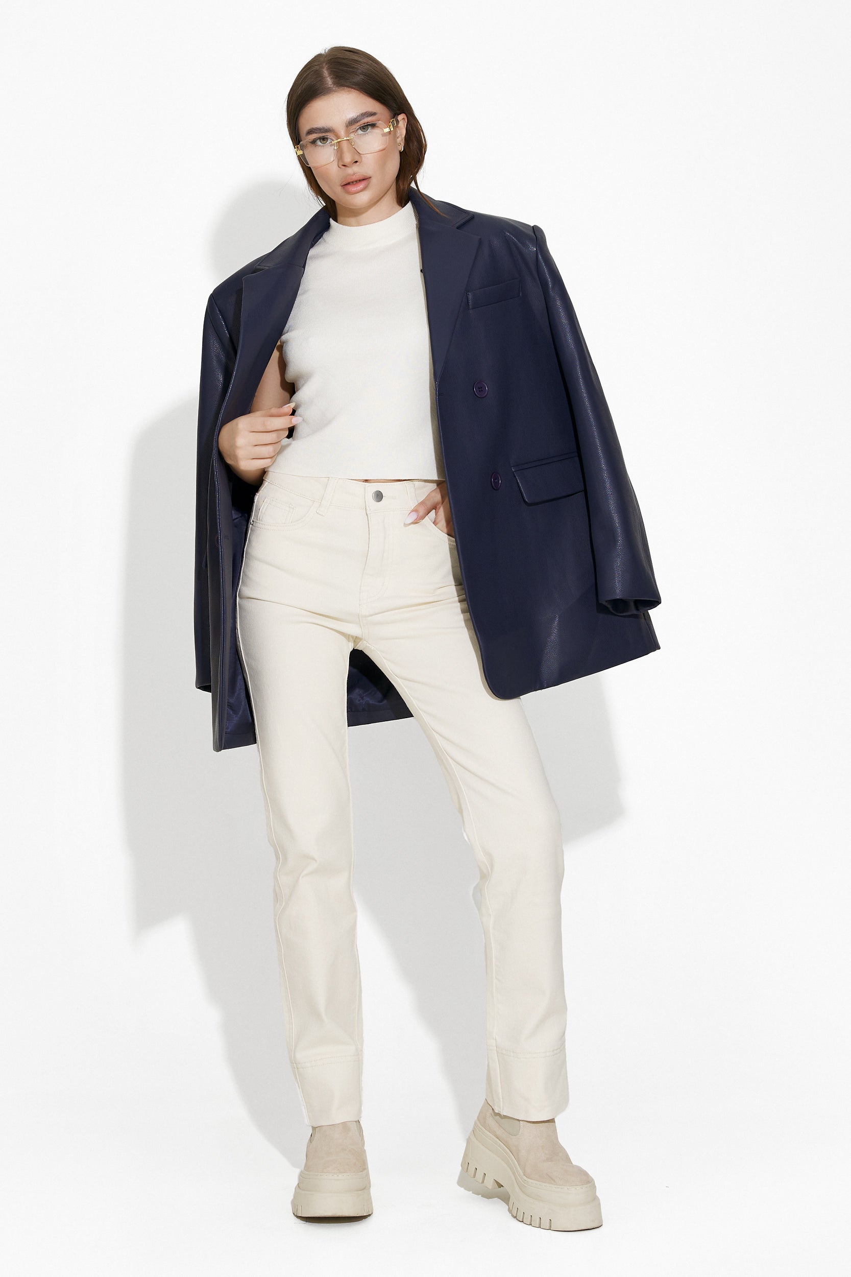 Елегантно дамско сако в тъмносиньо от Midisa Bogas