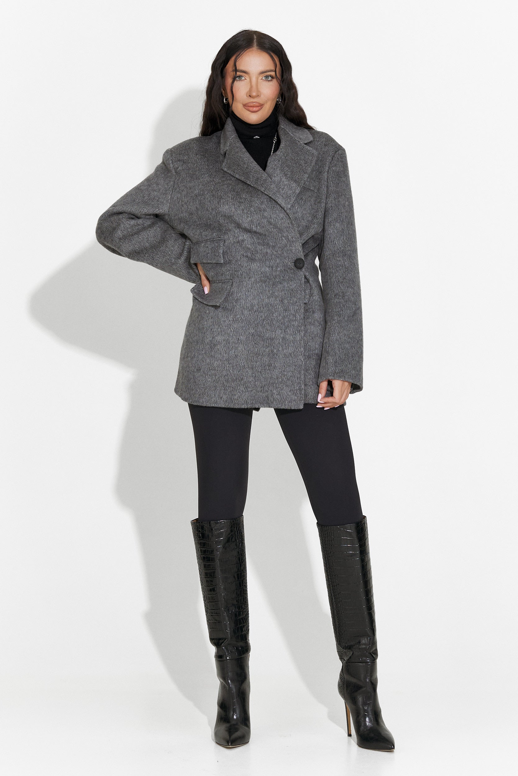 Елегантно дамско сако Kalindra Bogas в сиво