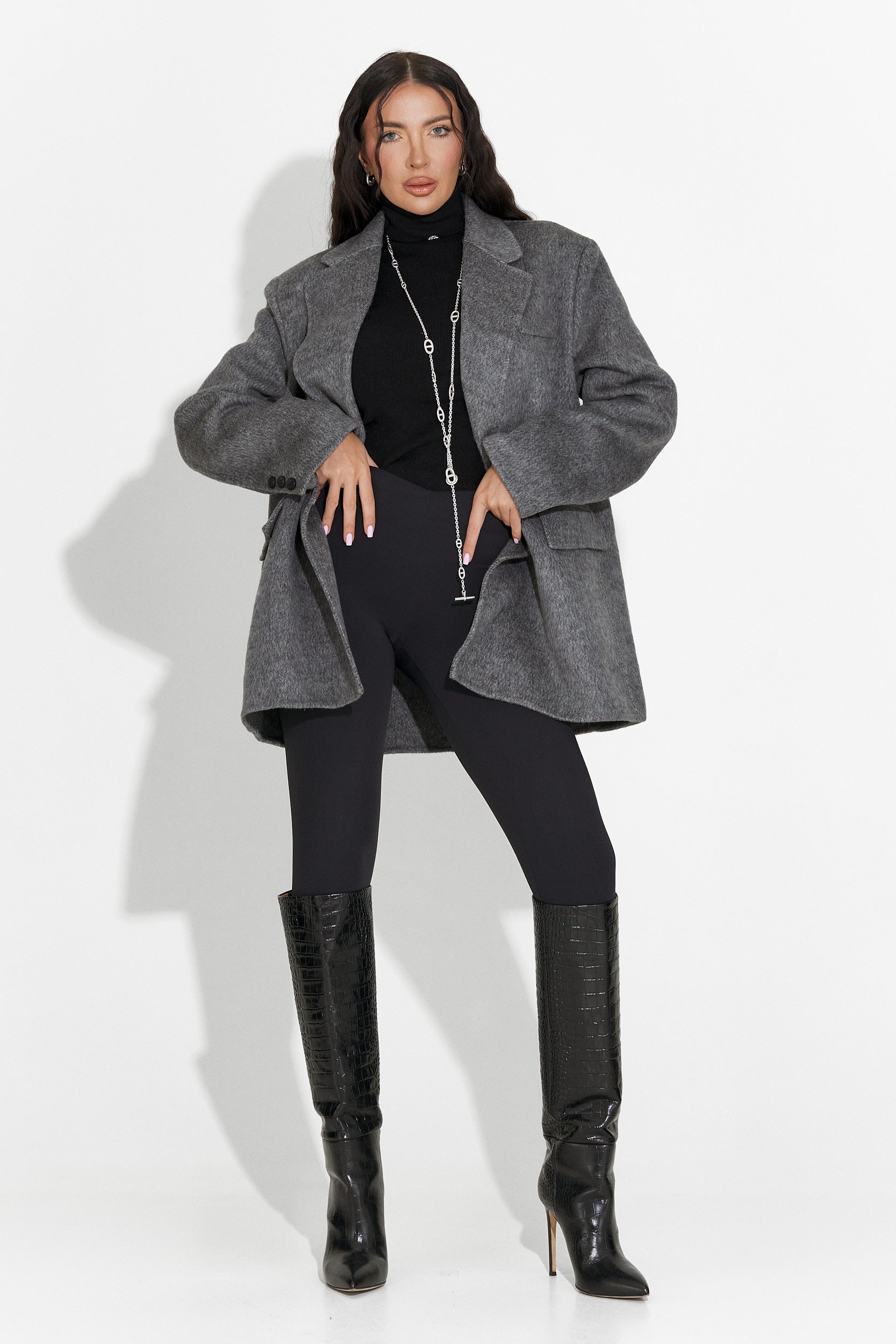 Елегантно дамско сако сиво Kalindra Bogas