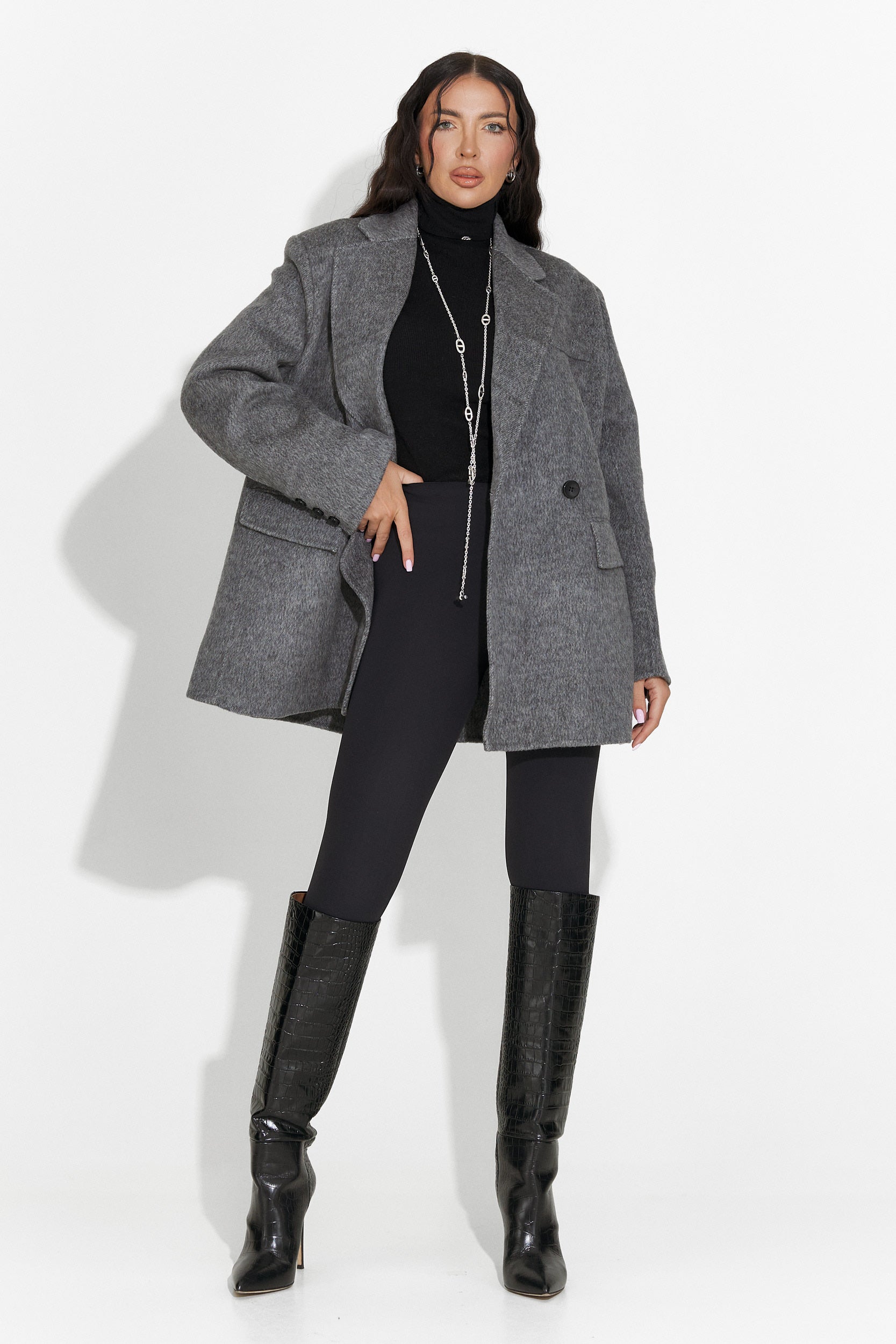 Елегантно дамско сако сиво Kalindra Bogas