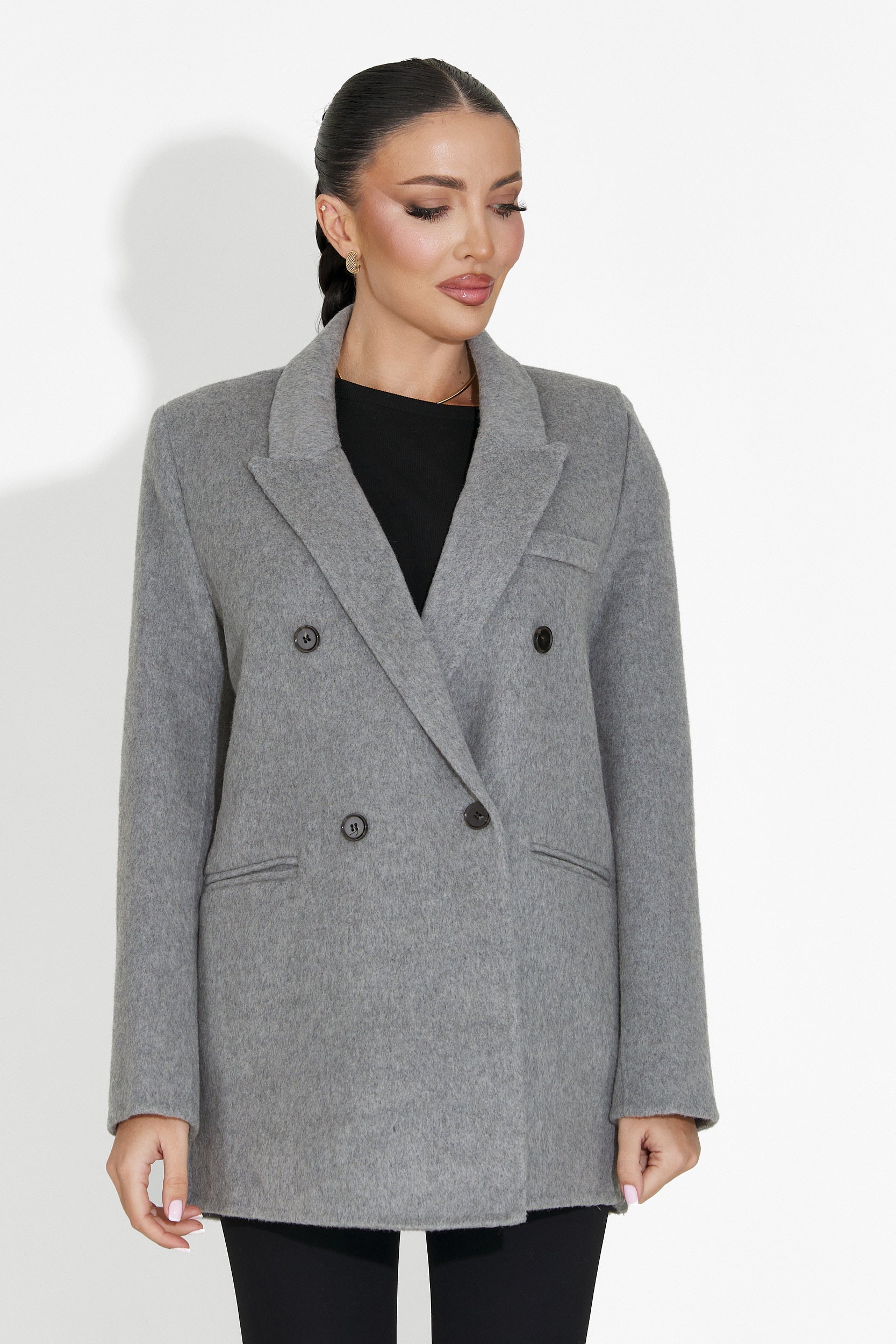 Елегантно дамско сако в сиво Novelia Bogas