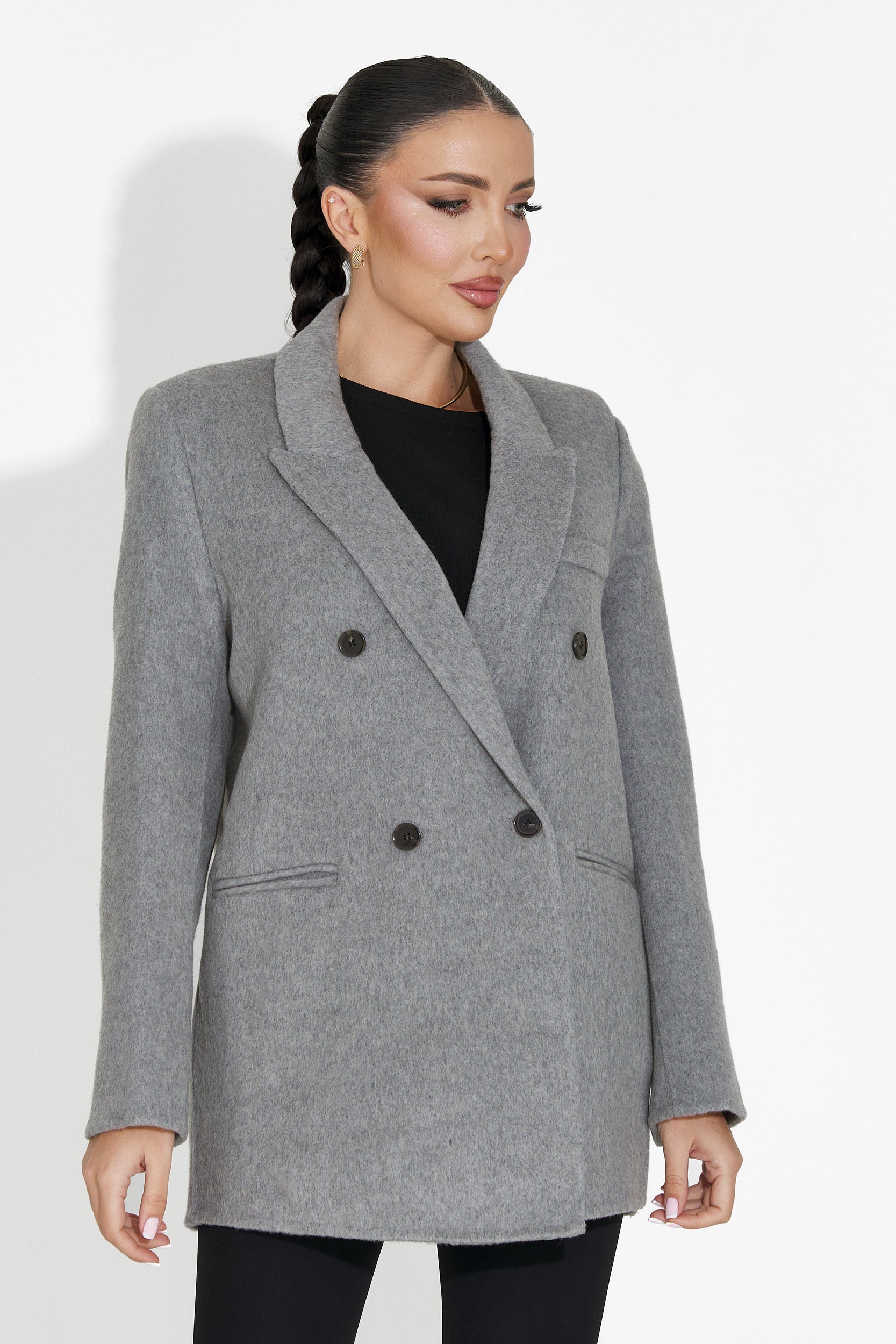 Елегантно дамско сако в сиво Novelia Bogas