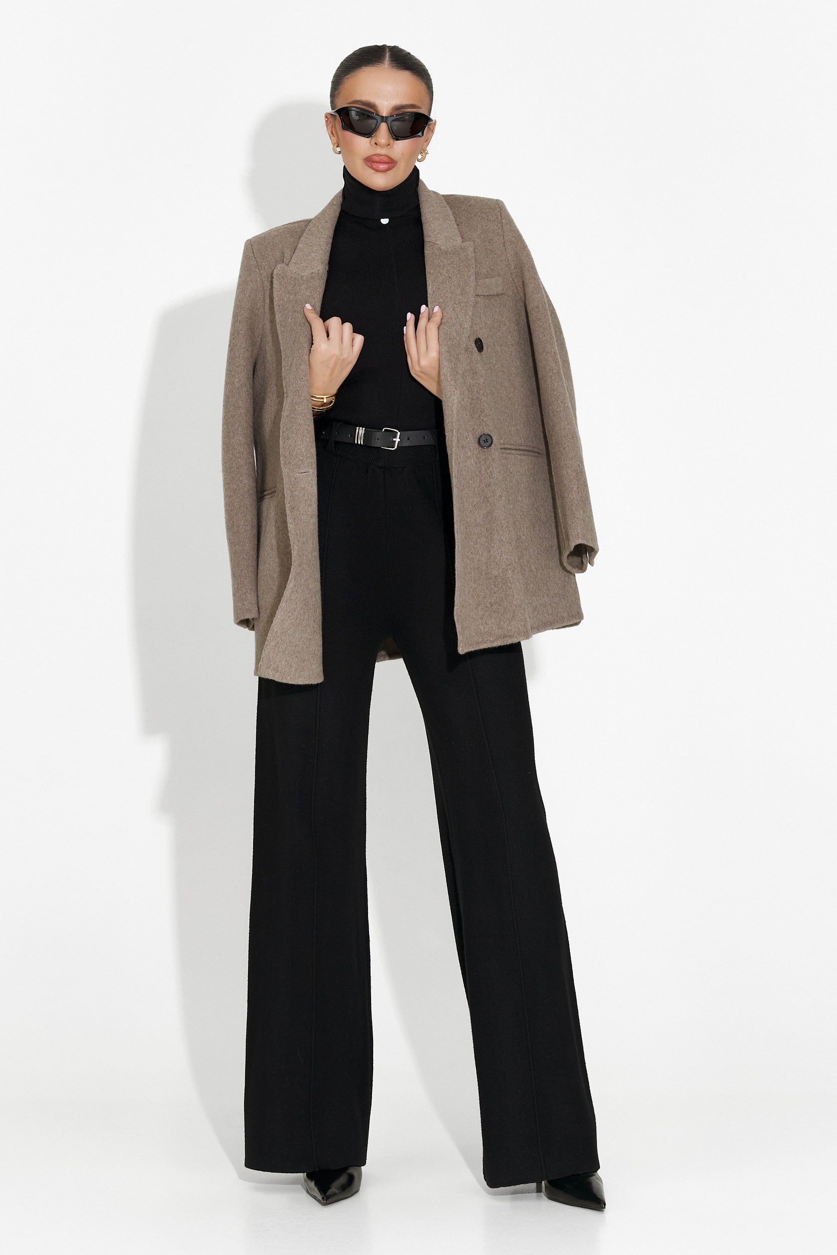 Елегантно дамско сако в кафяво Novelia Bogas