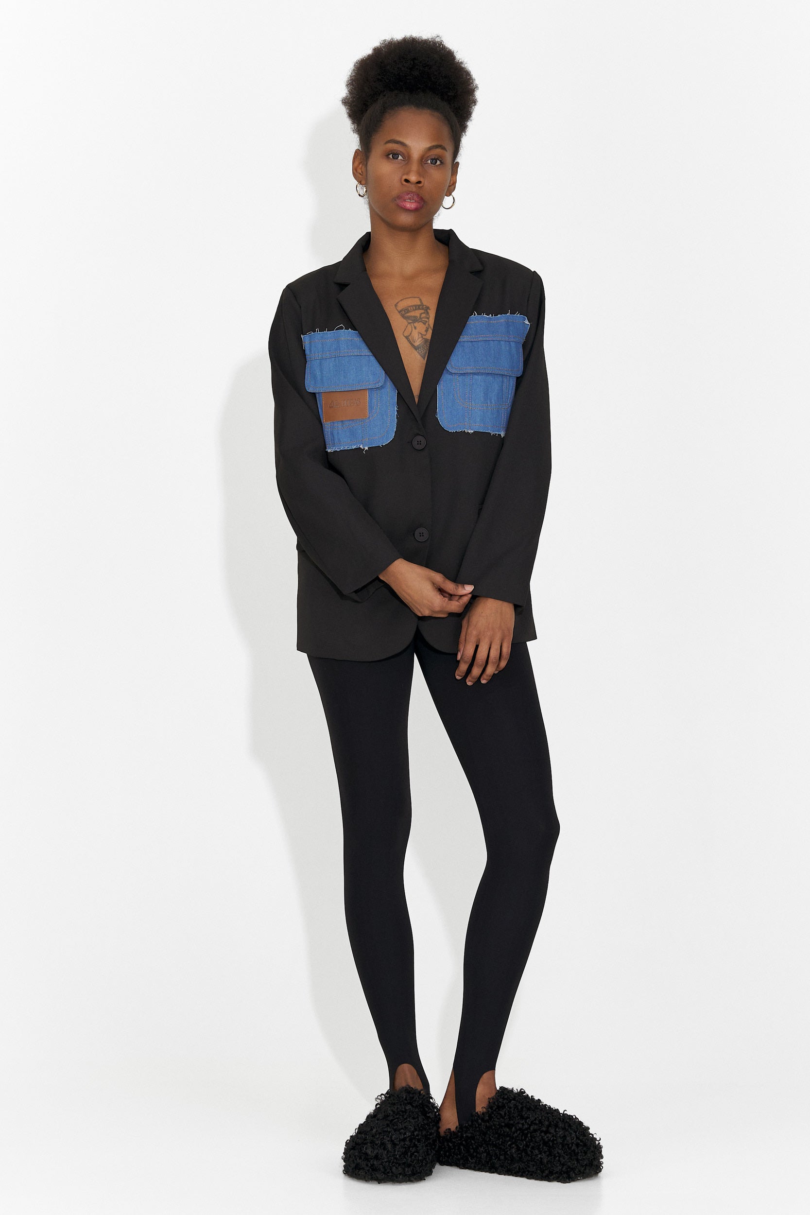 Елегантно дамско сако черно Graziela Bogas