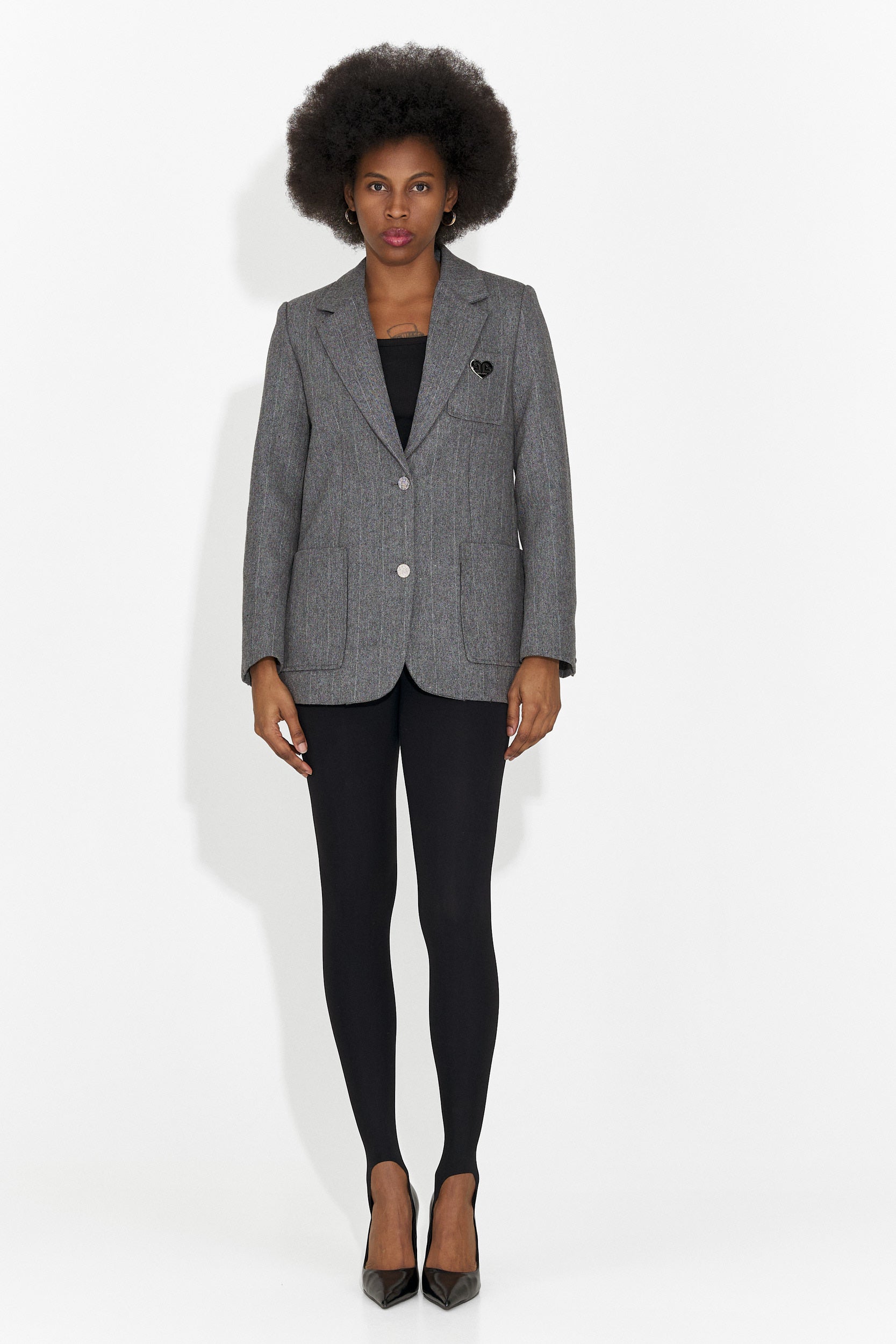 Елегантно сиво вълнено яке Андела Богас