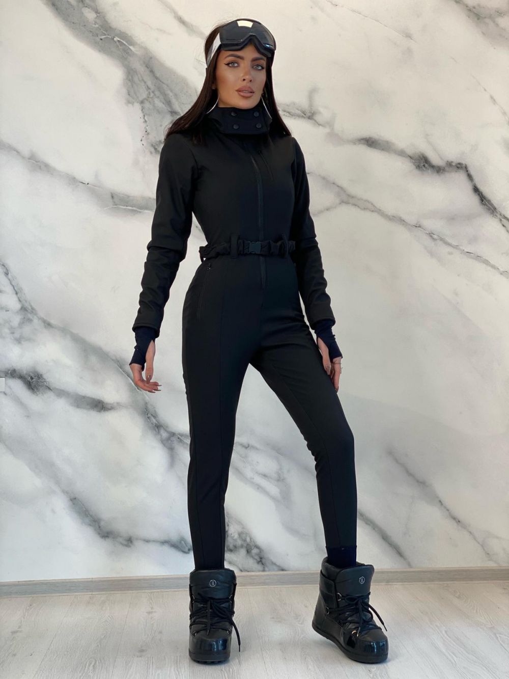 Черен спортен скиорски костюм Anodys Bogas